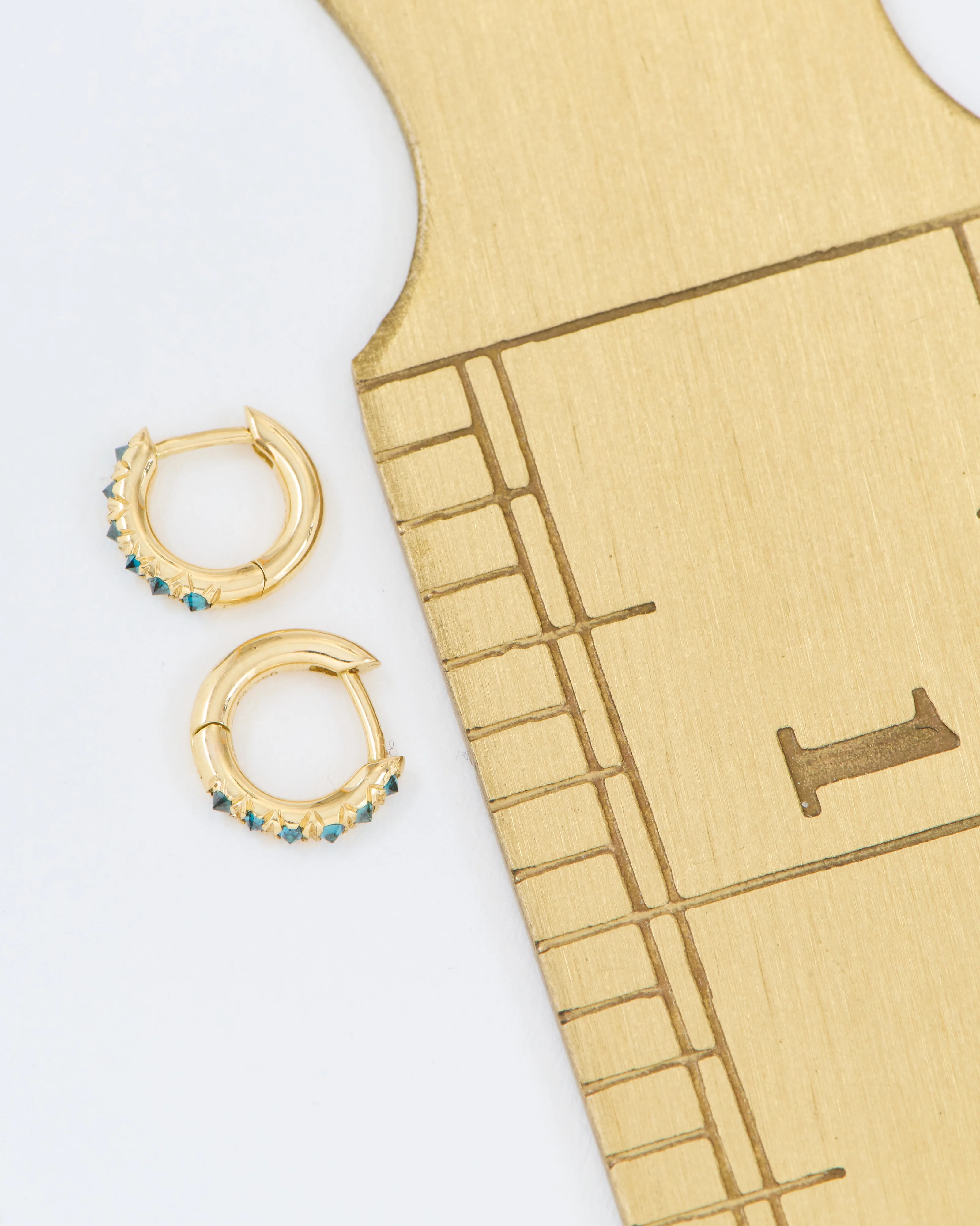 mini barbed diamond huggie hoops - Image 6