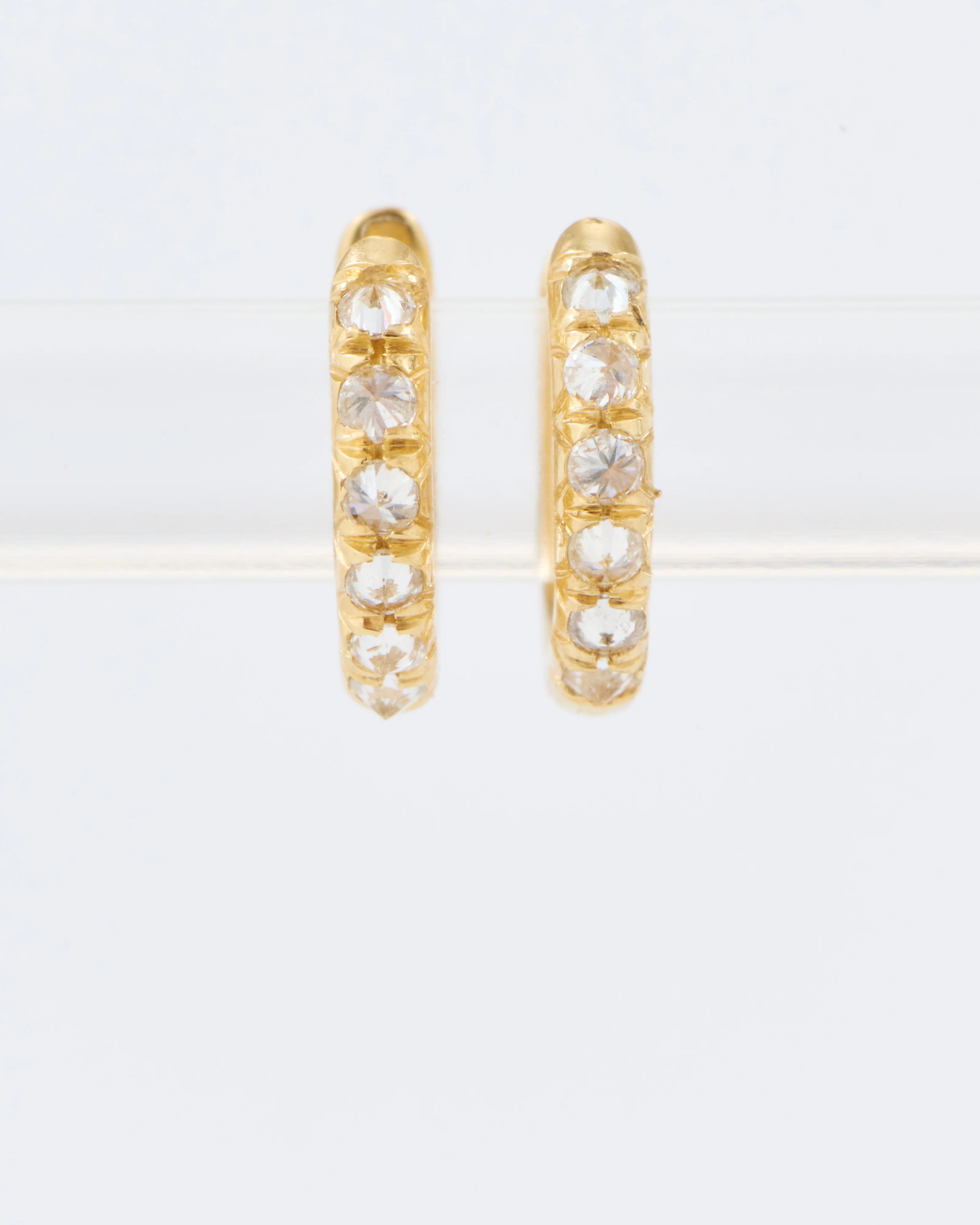 mini barbed diamond huggie hoops - Image 3