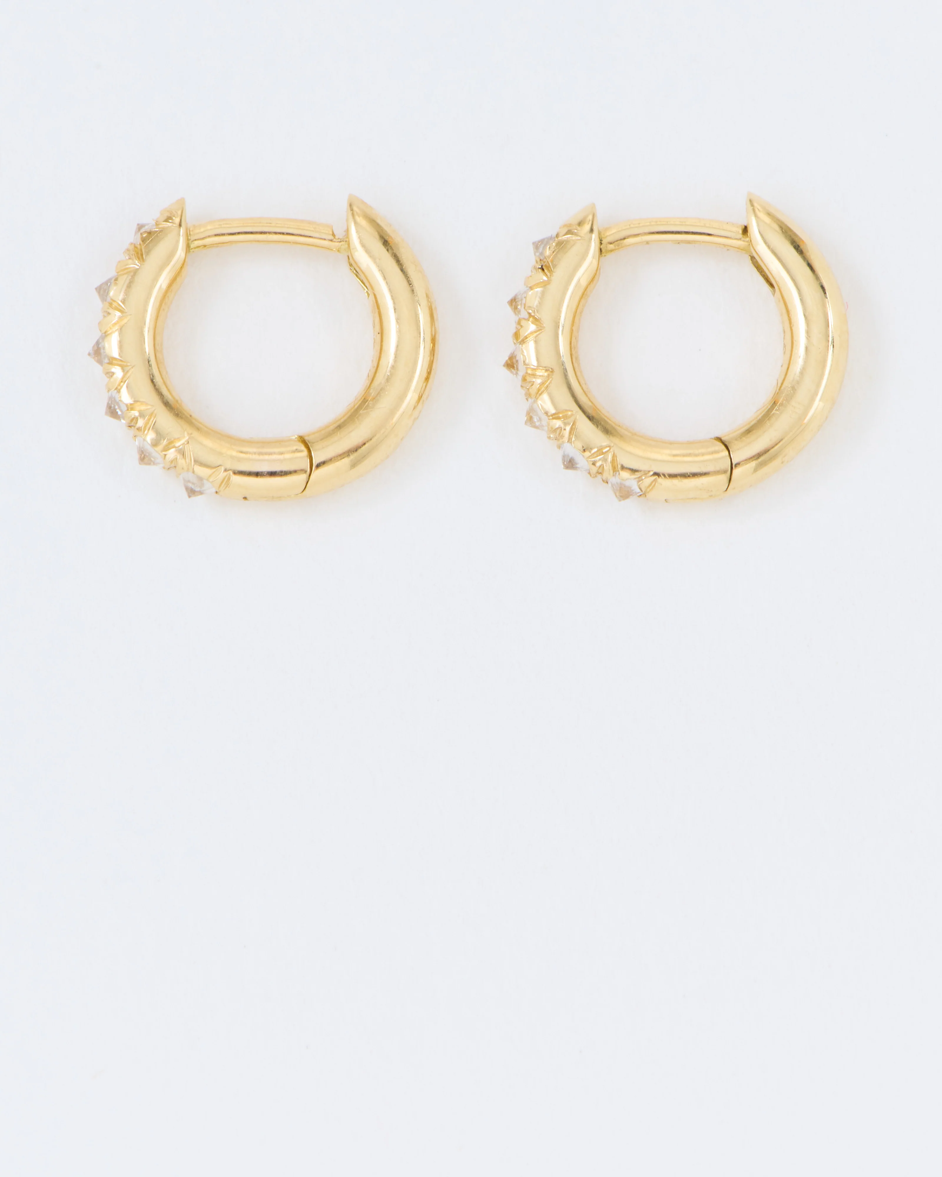 mini barbed diamond huggie hoops - Image 4