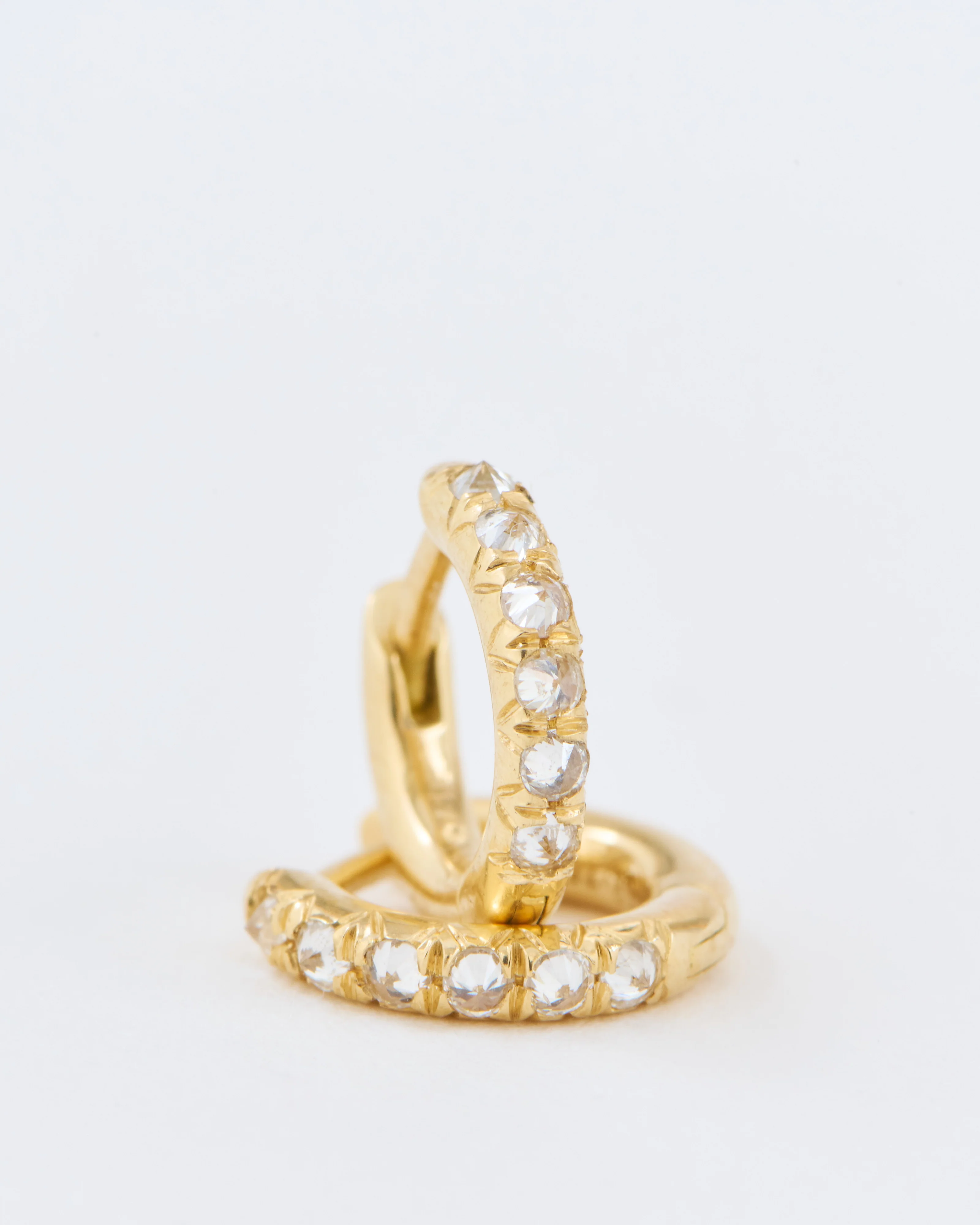 mini barbed diamond huggie hoops - Image 5