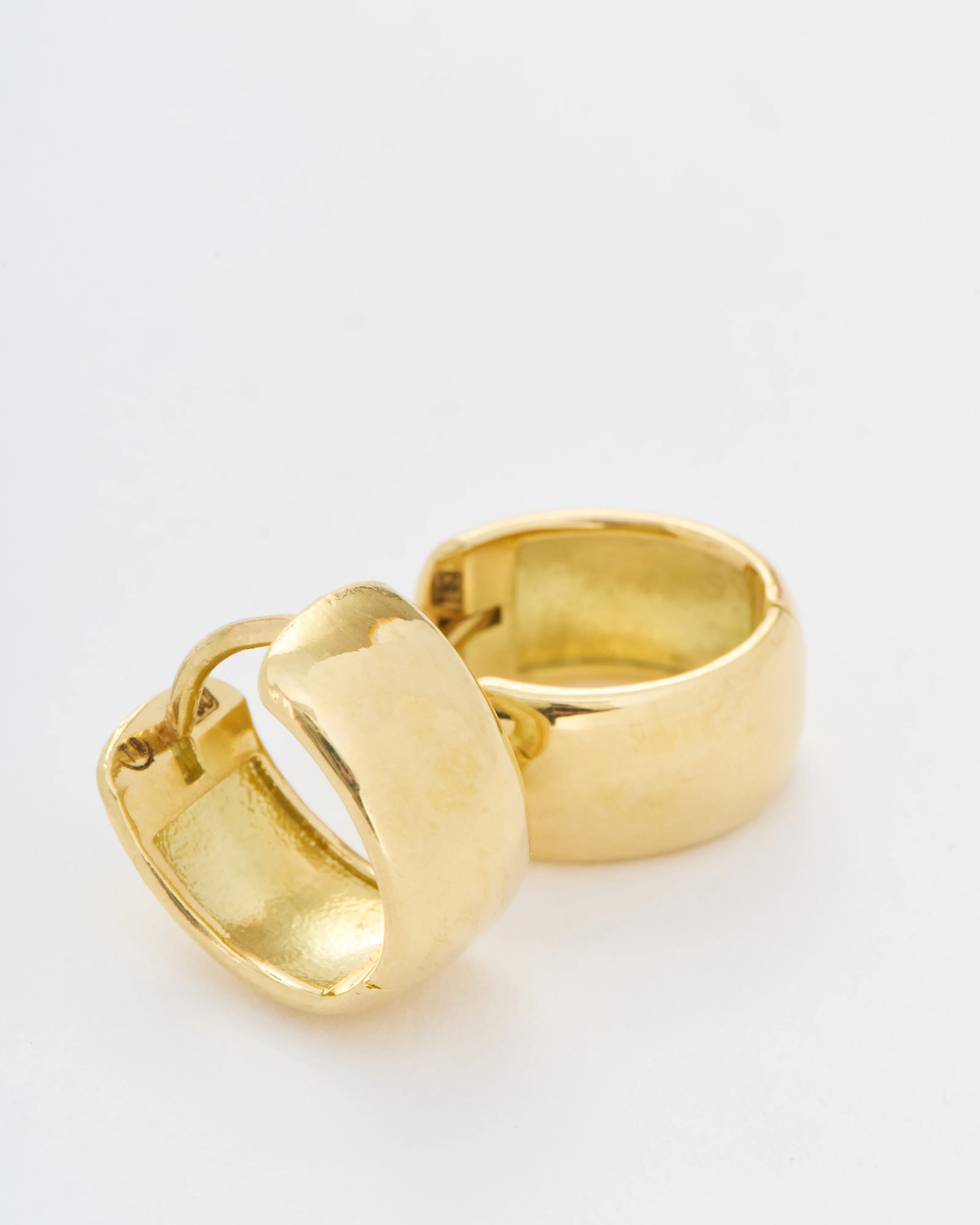 wide gold huggie hoops