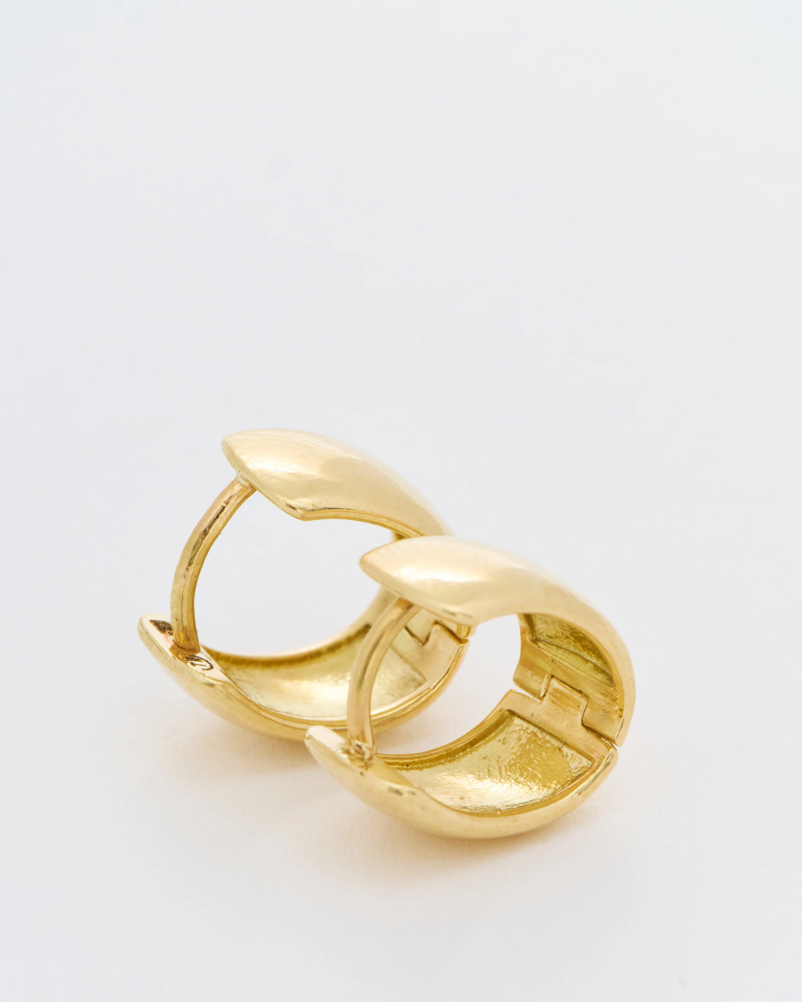 wide gold huggie hoops - Image 2