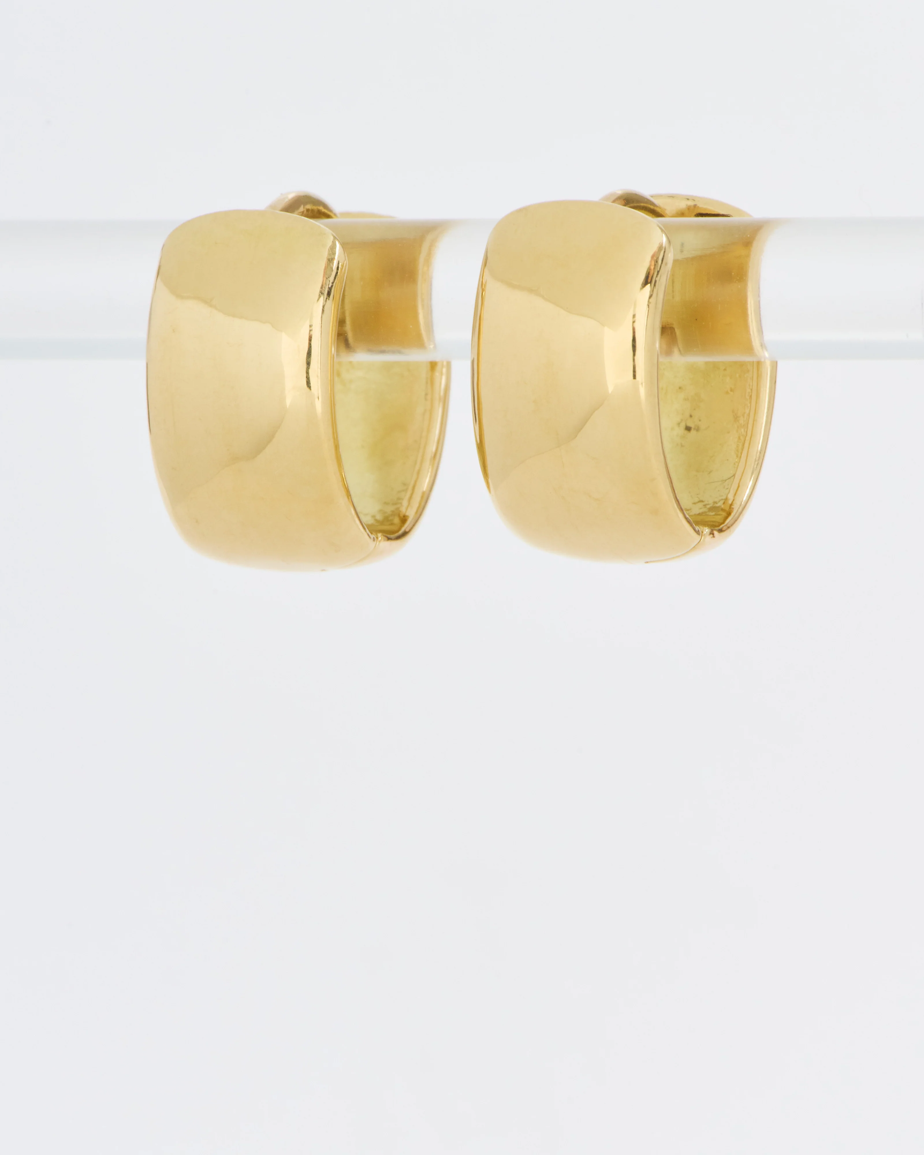 wide gold huggie hoops - Image 3