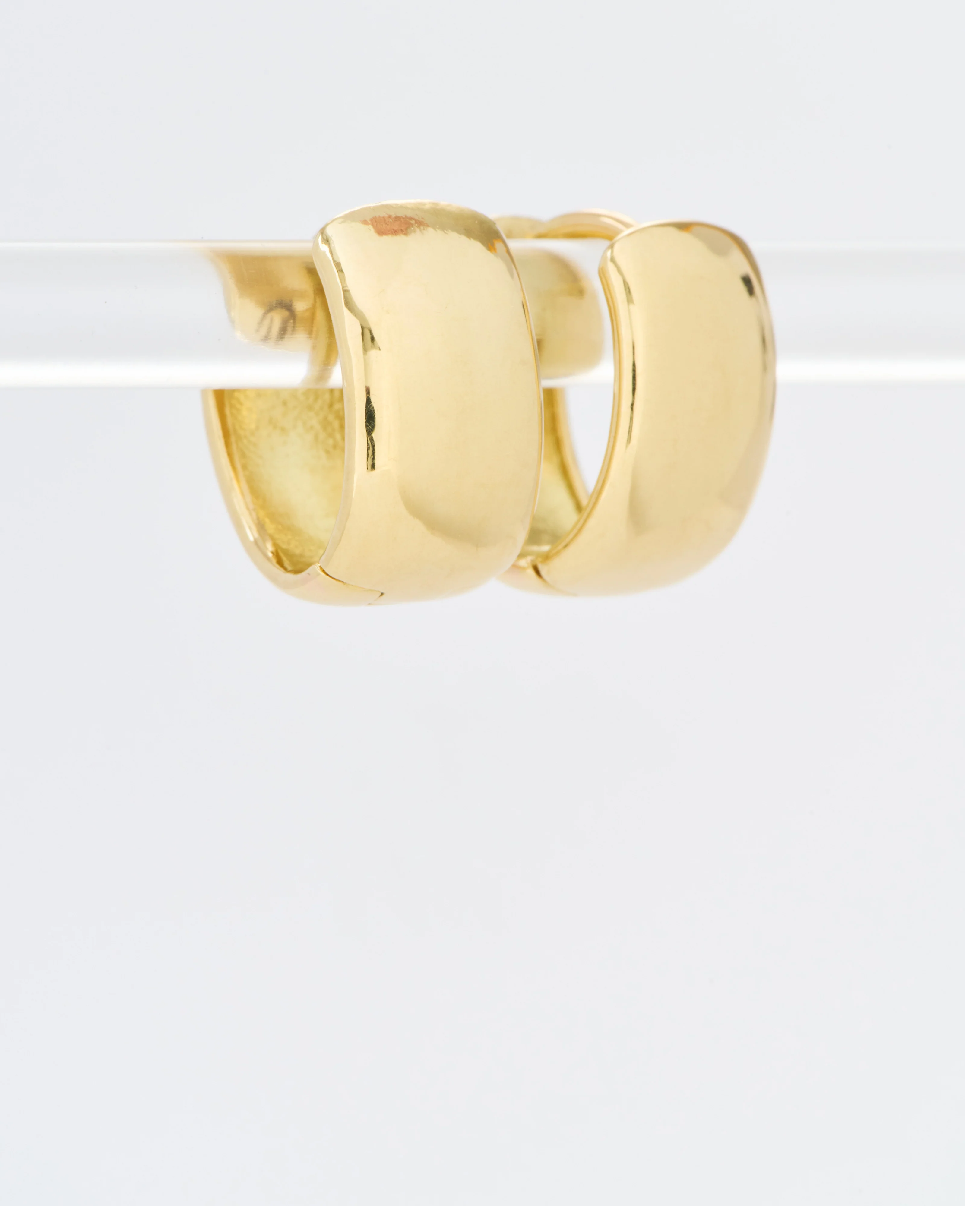 wide gold huggie hoops - Image 4