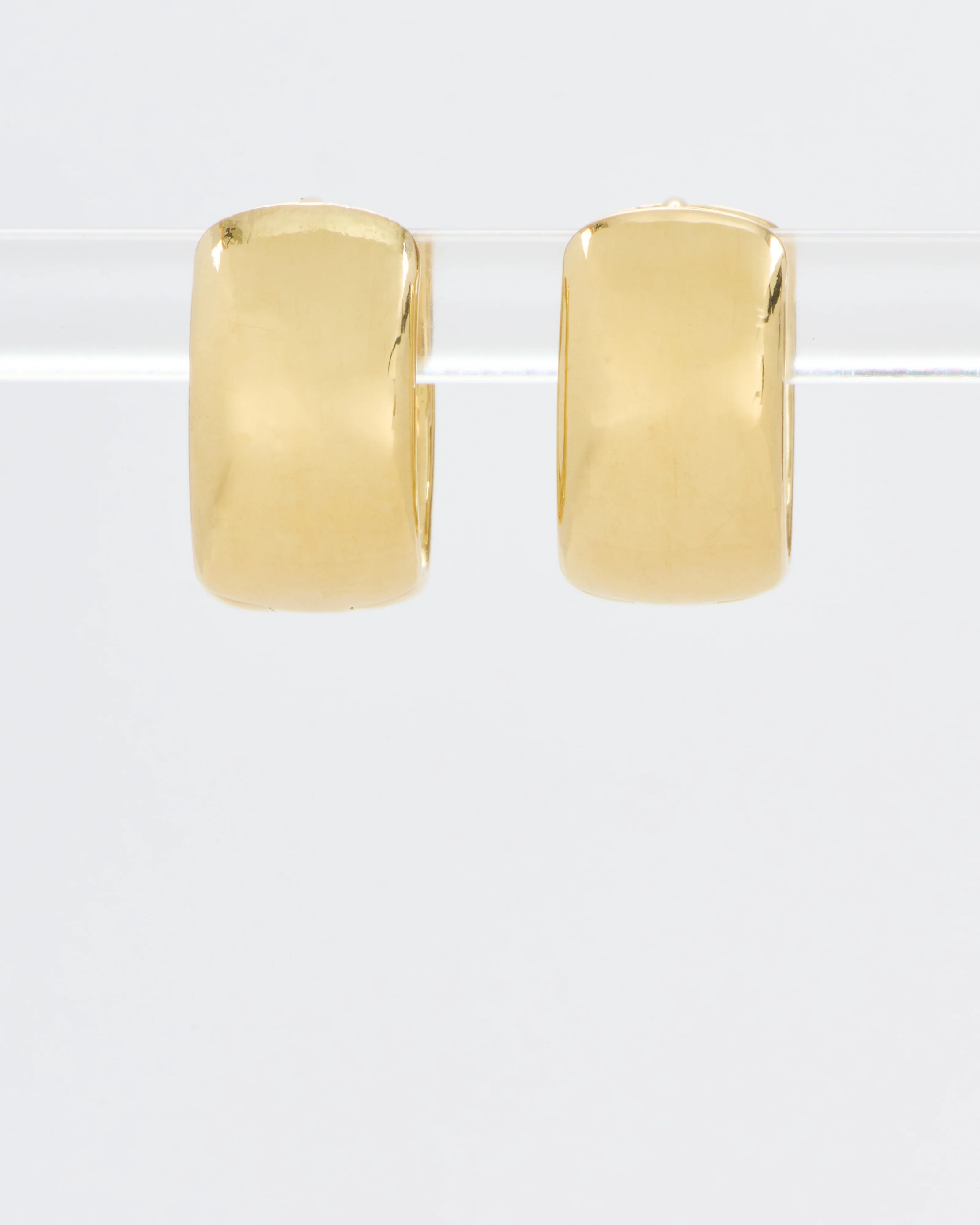 wide gold huggie hoops - Image 5