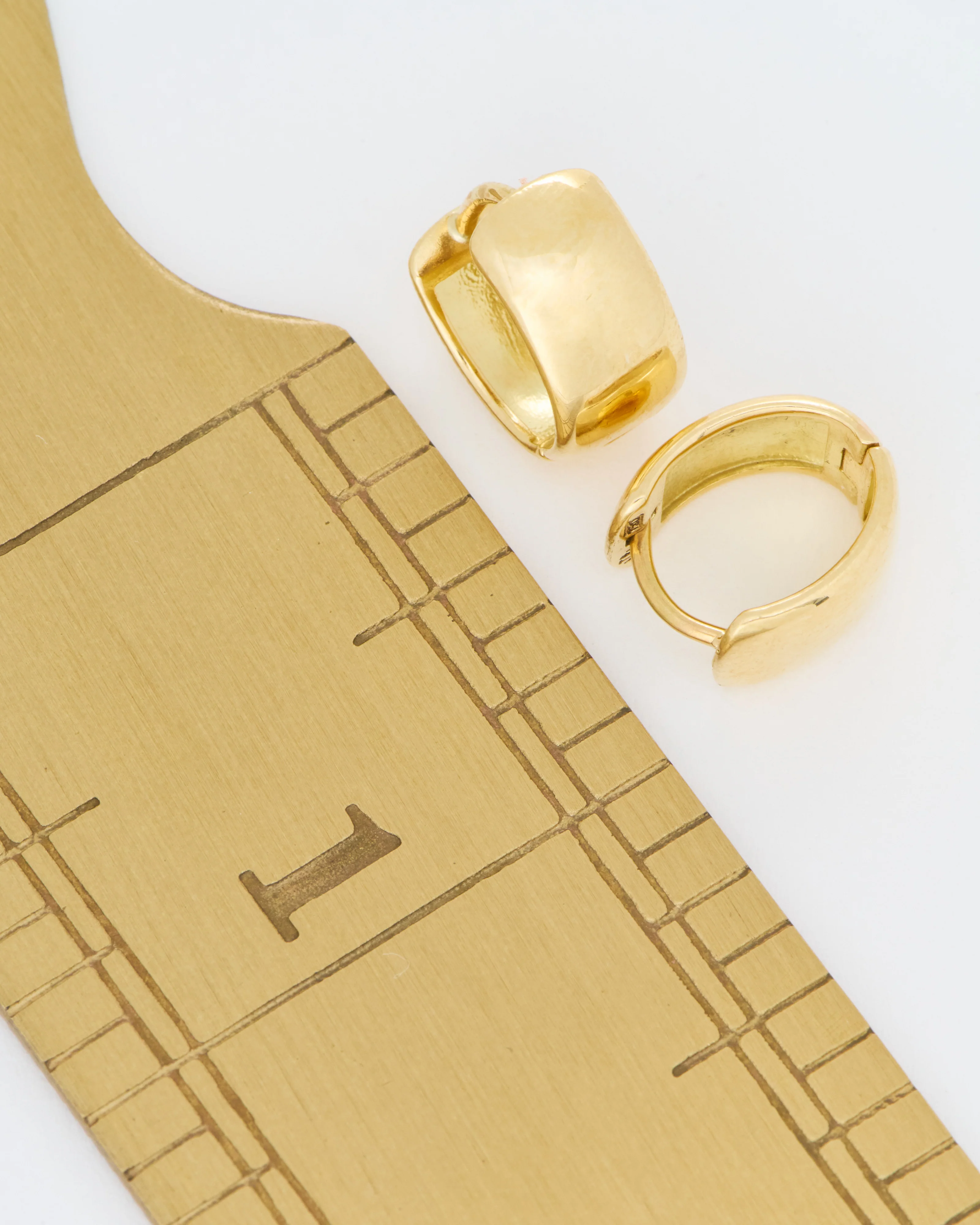 wide gold huggie hoops - Image 6