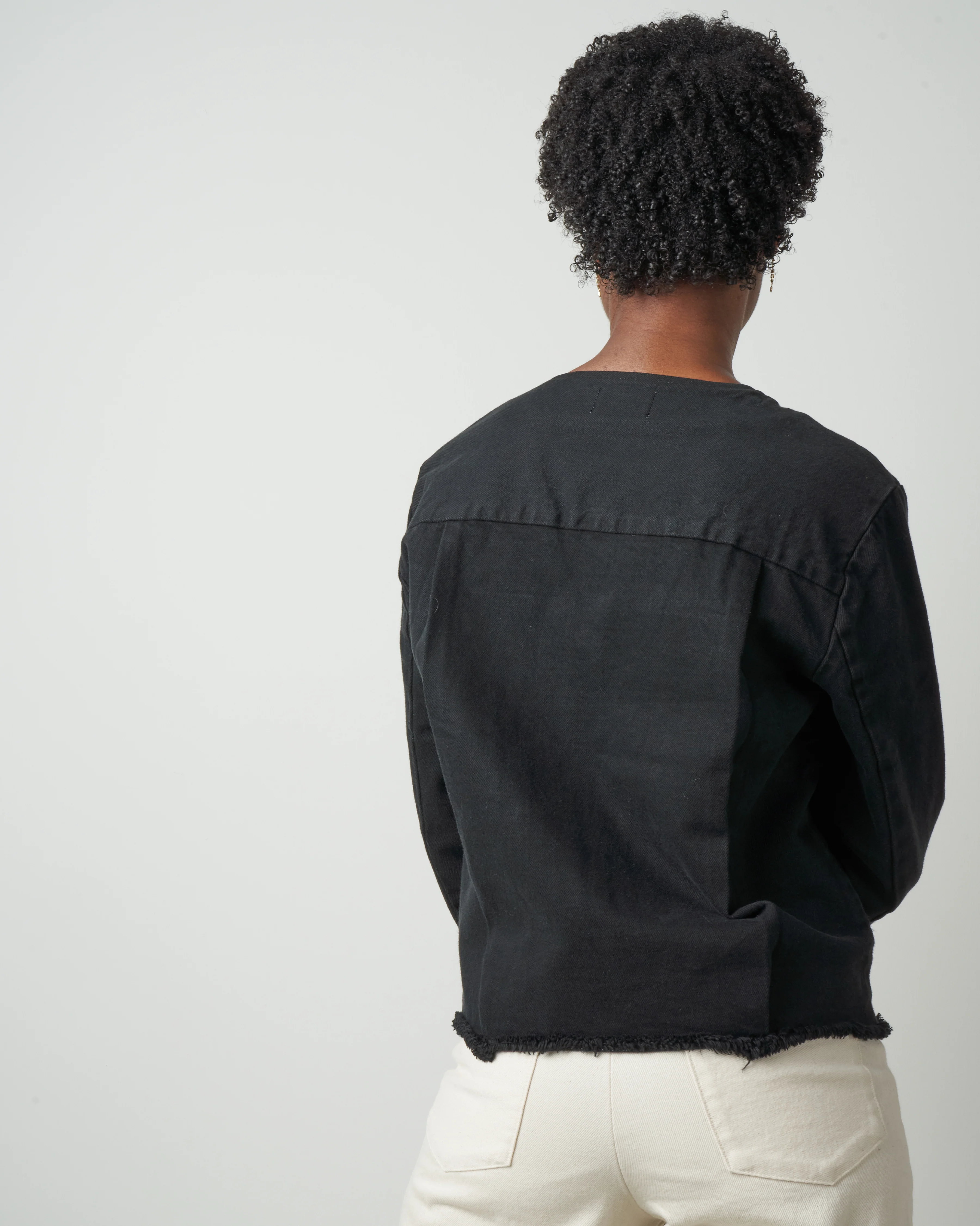 unfinished 1-2-3 jean jacket - used black - Image 2
