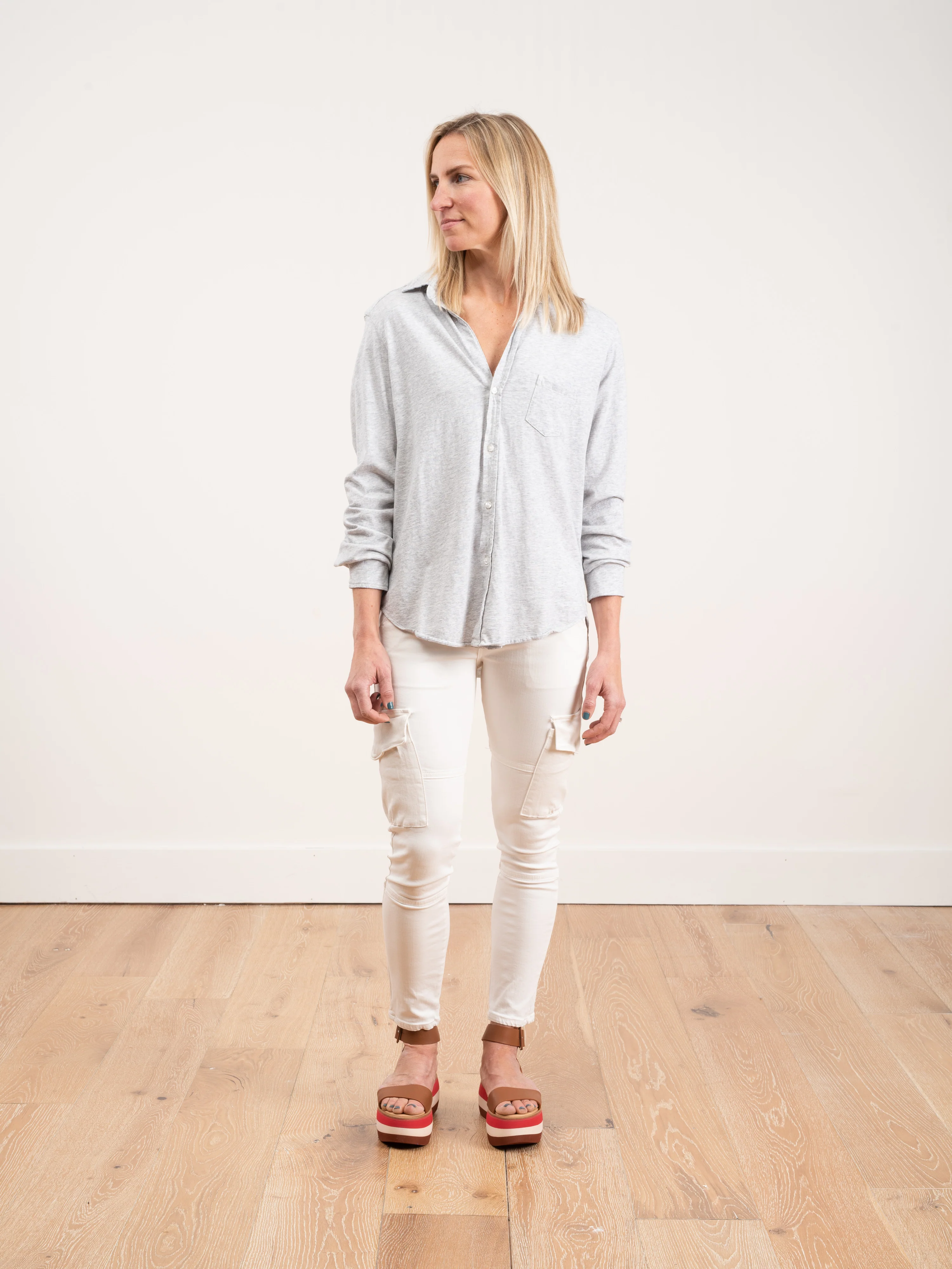button down shirt - grey melange