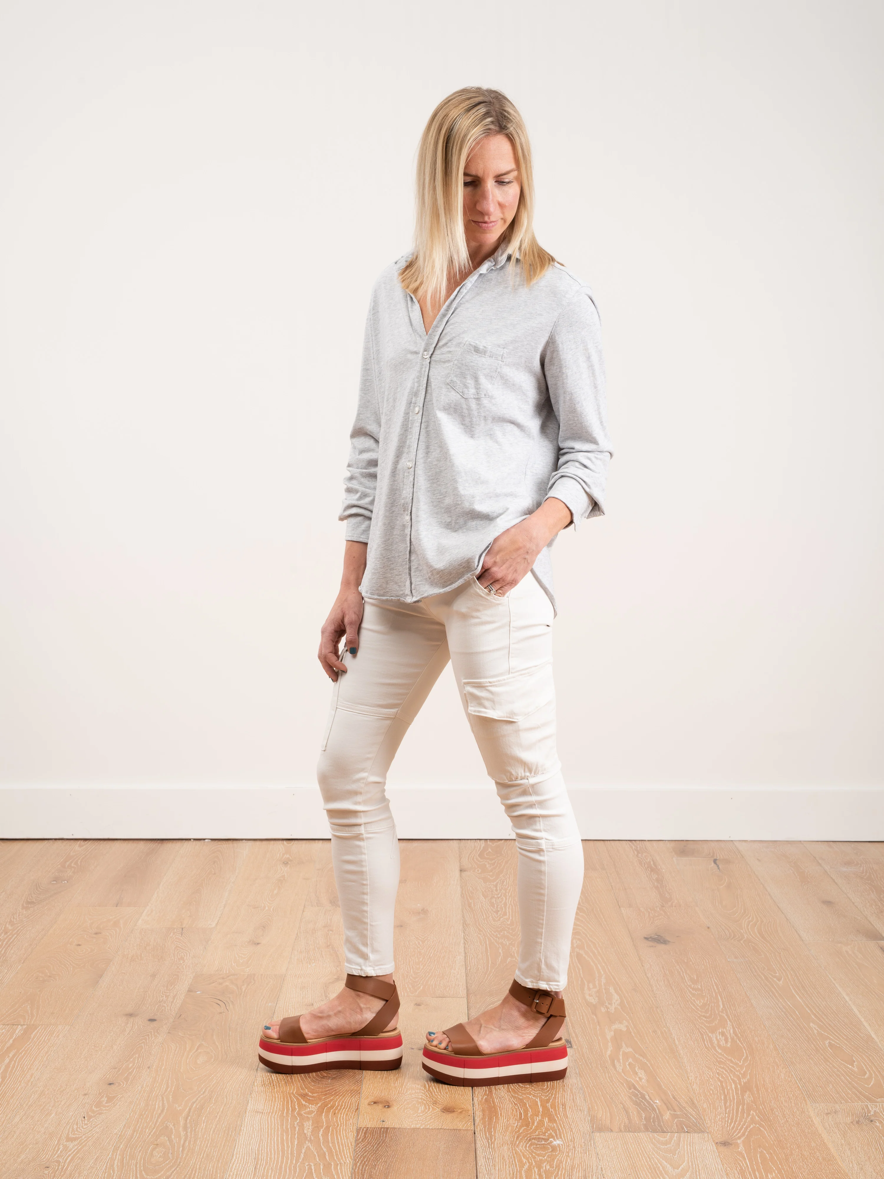 button down shirt - grey melange - Image 2