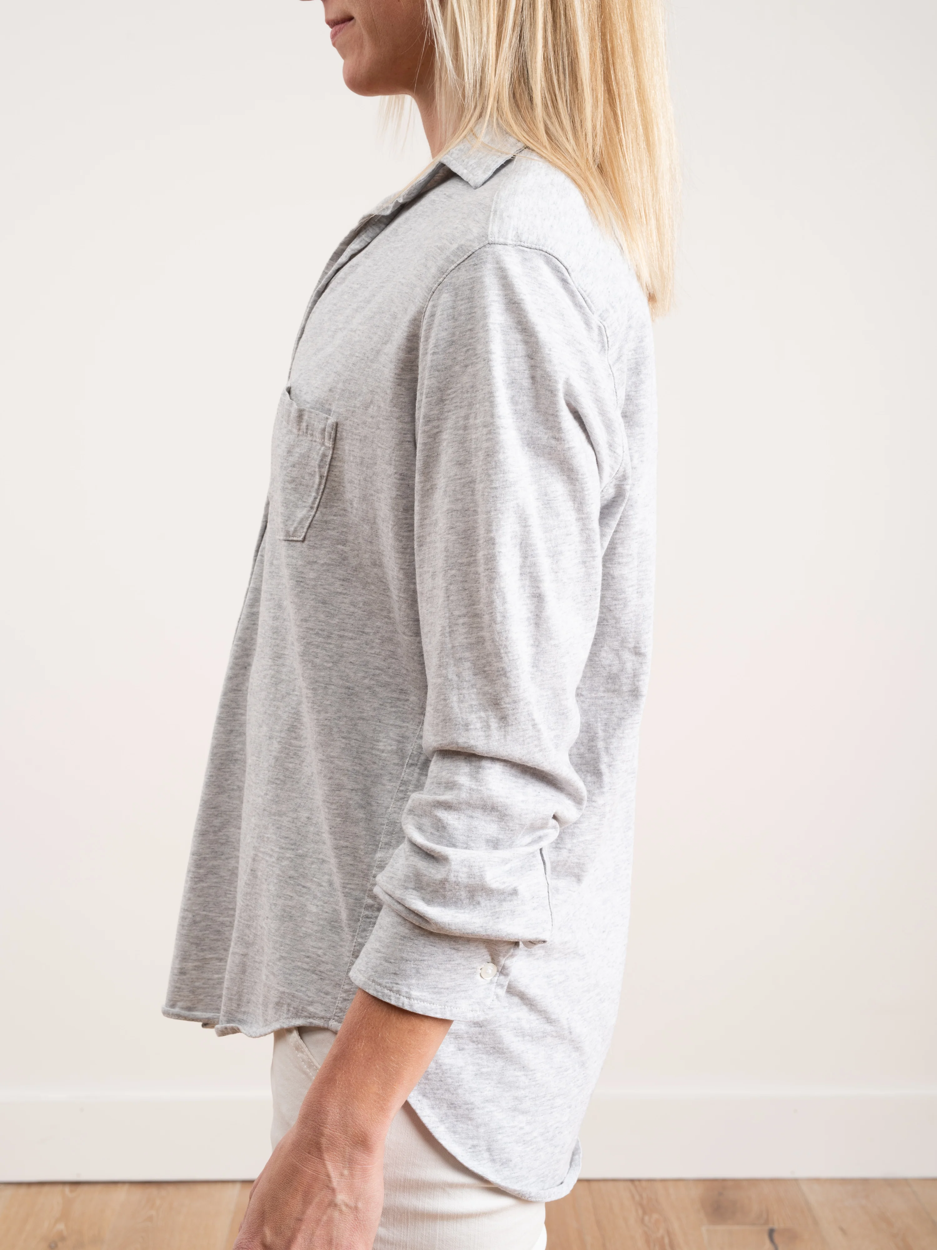 button down shirt - grey melange - Image 5