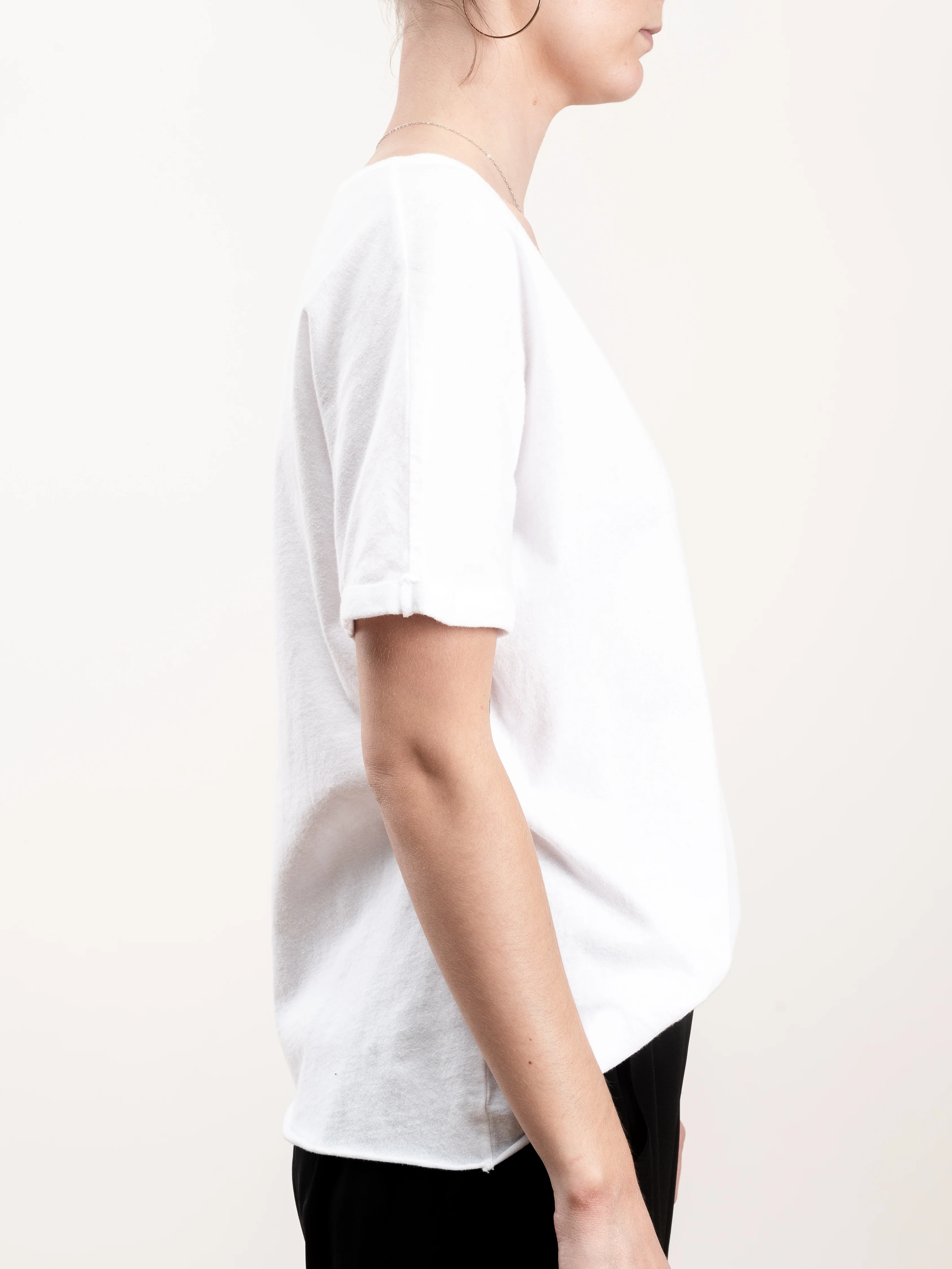 deep v-neck tee - white - Image 2