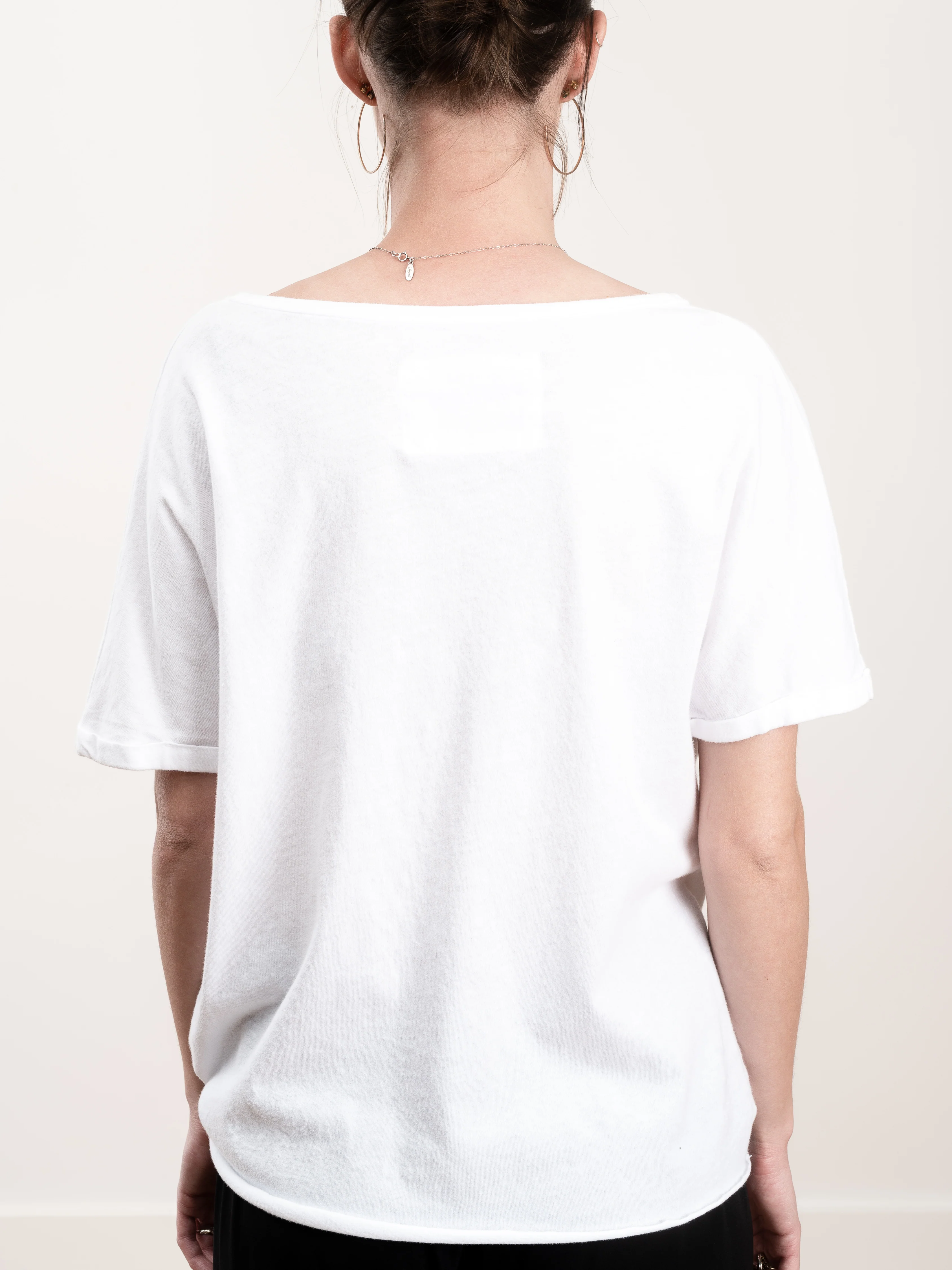 deep v-neck tee - white - Image 3
