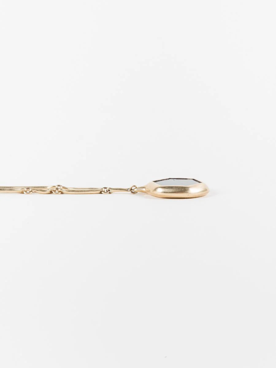 10k gold cast line sapphire pendant - Image 3