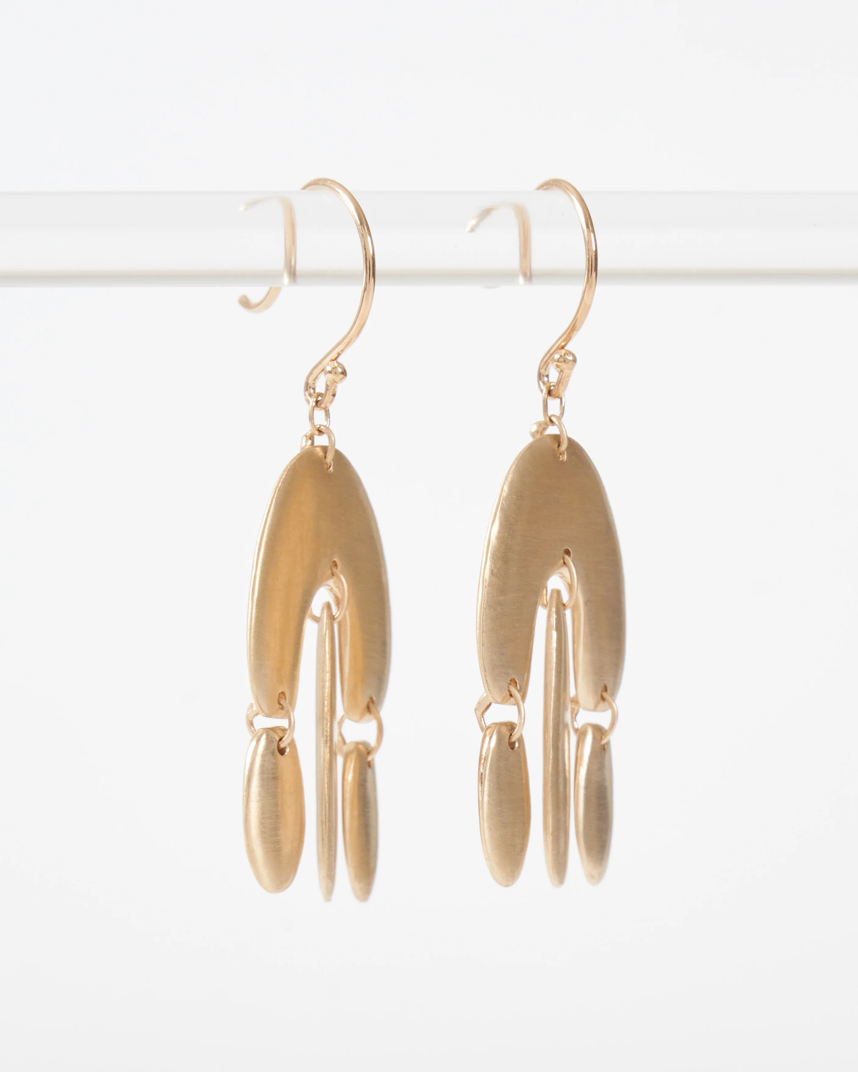 matte gold mini chandelier earrings - Image 2