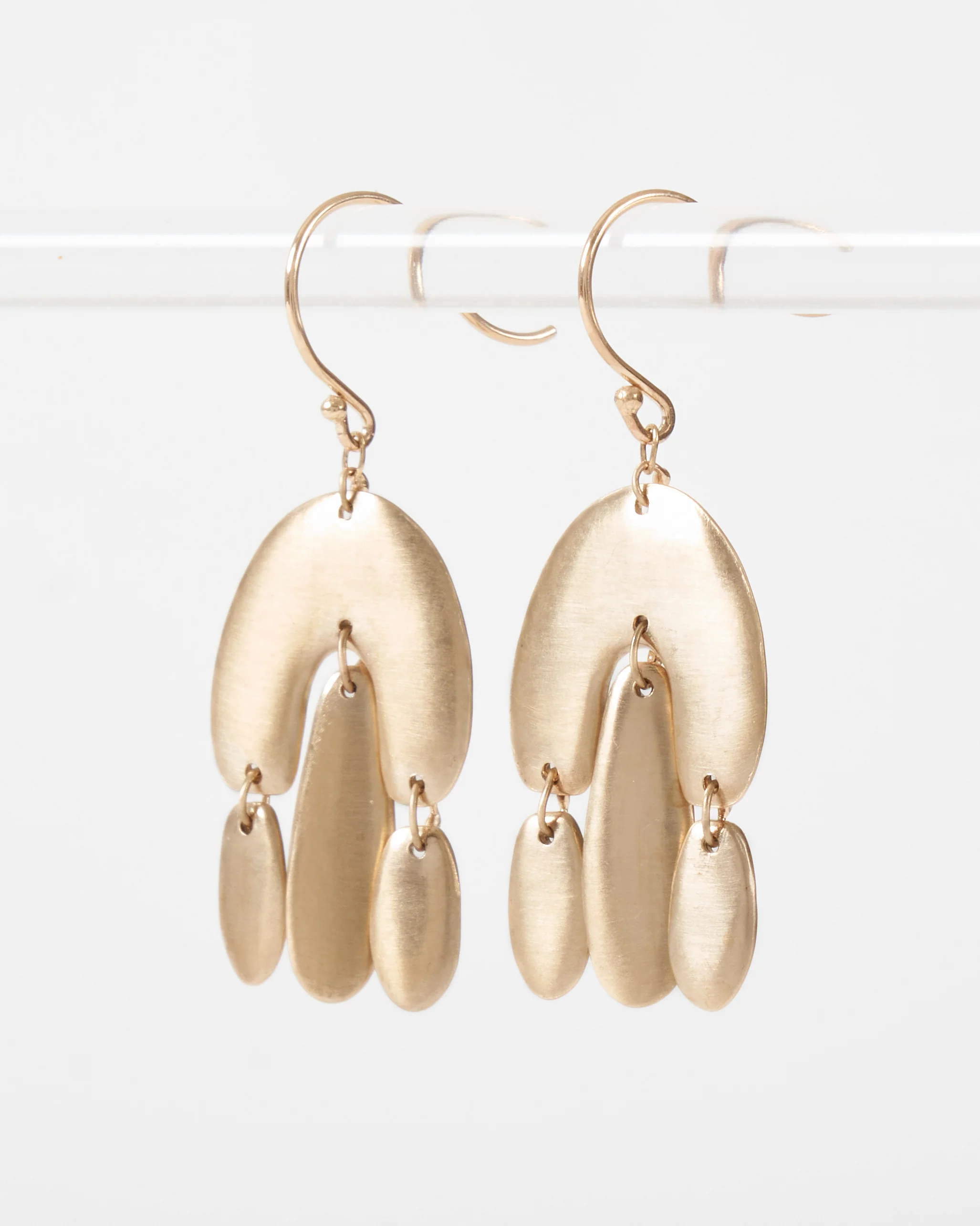 matte gold mini chandelier earrings - Image 3