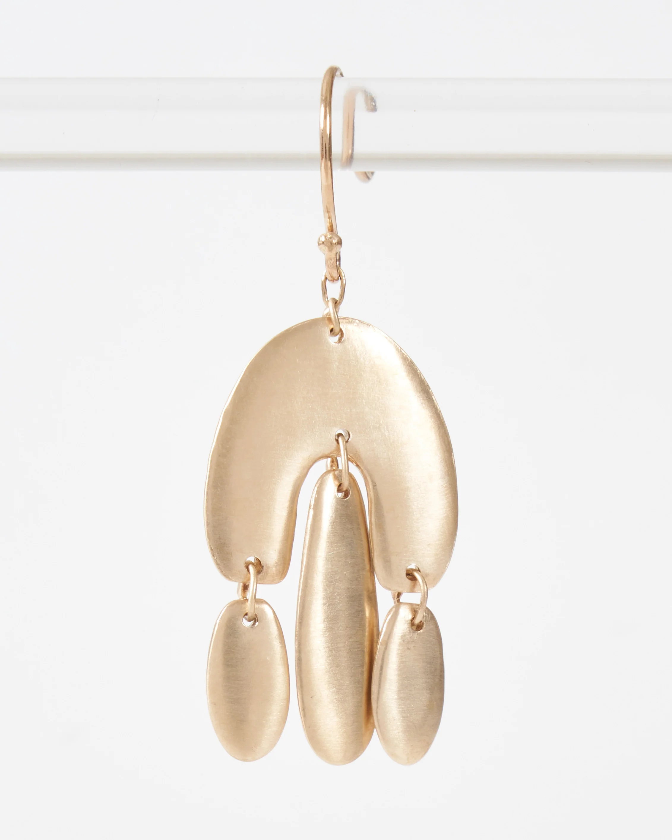 matte gold mini chandelier earrings - Image 4