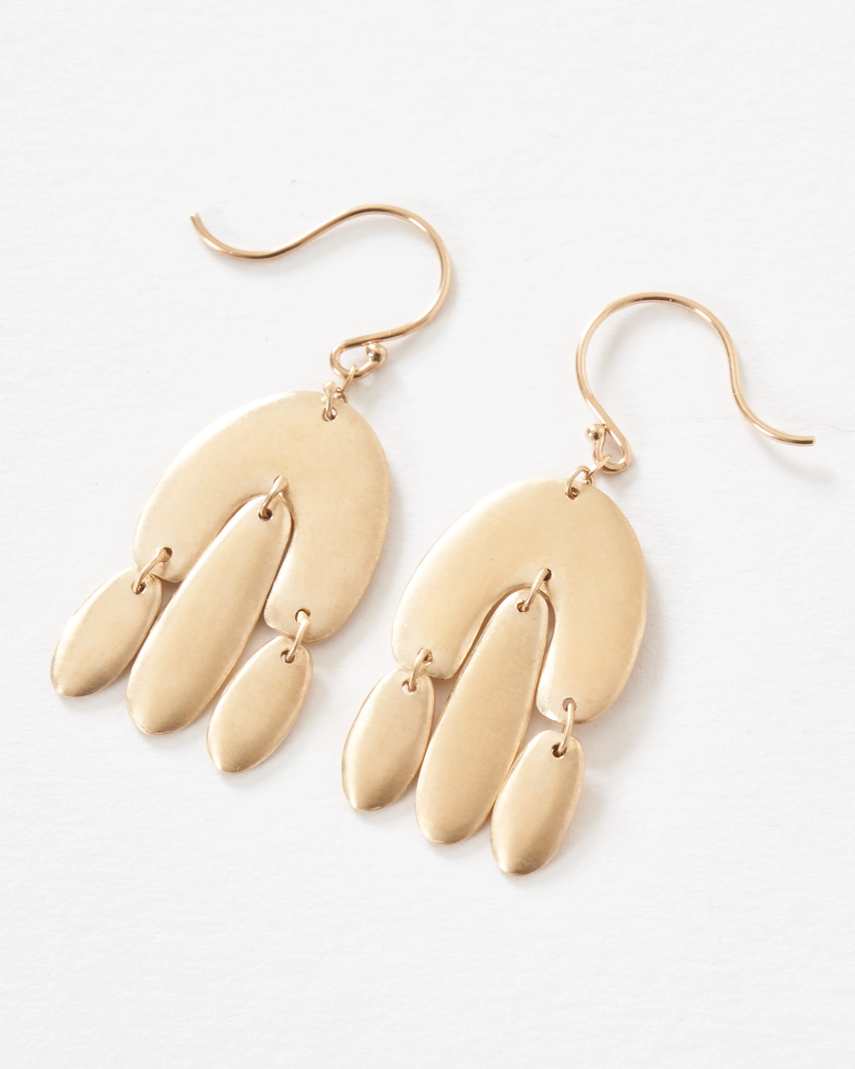 matte gold mini chandelier earrings - Image 5