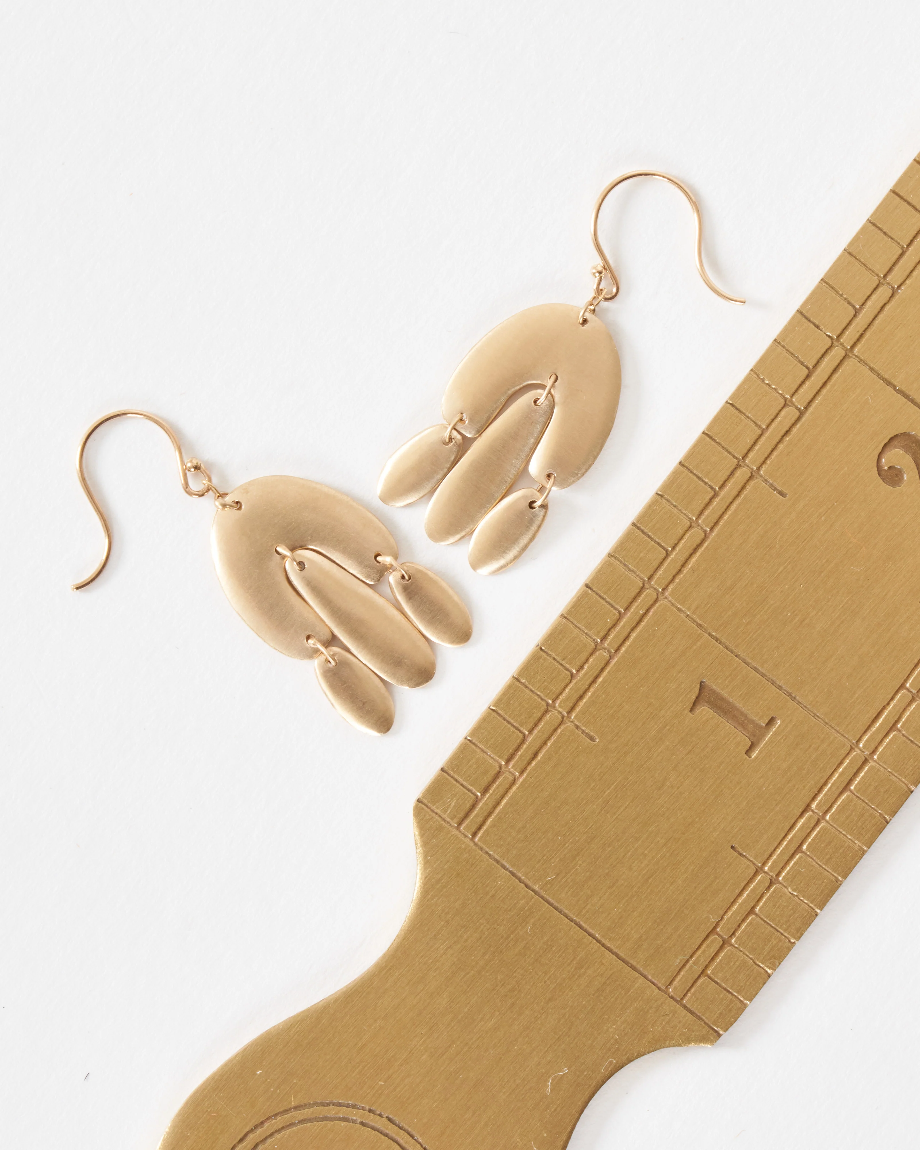 matte gold mini chandelier earrings - Image 6