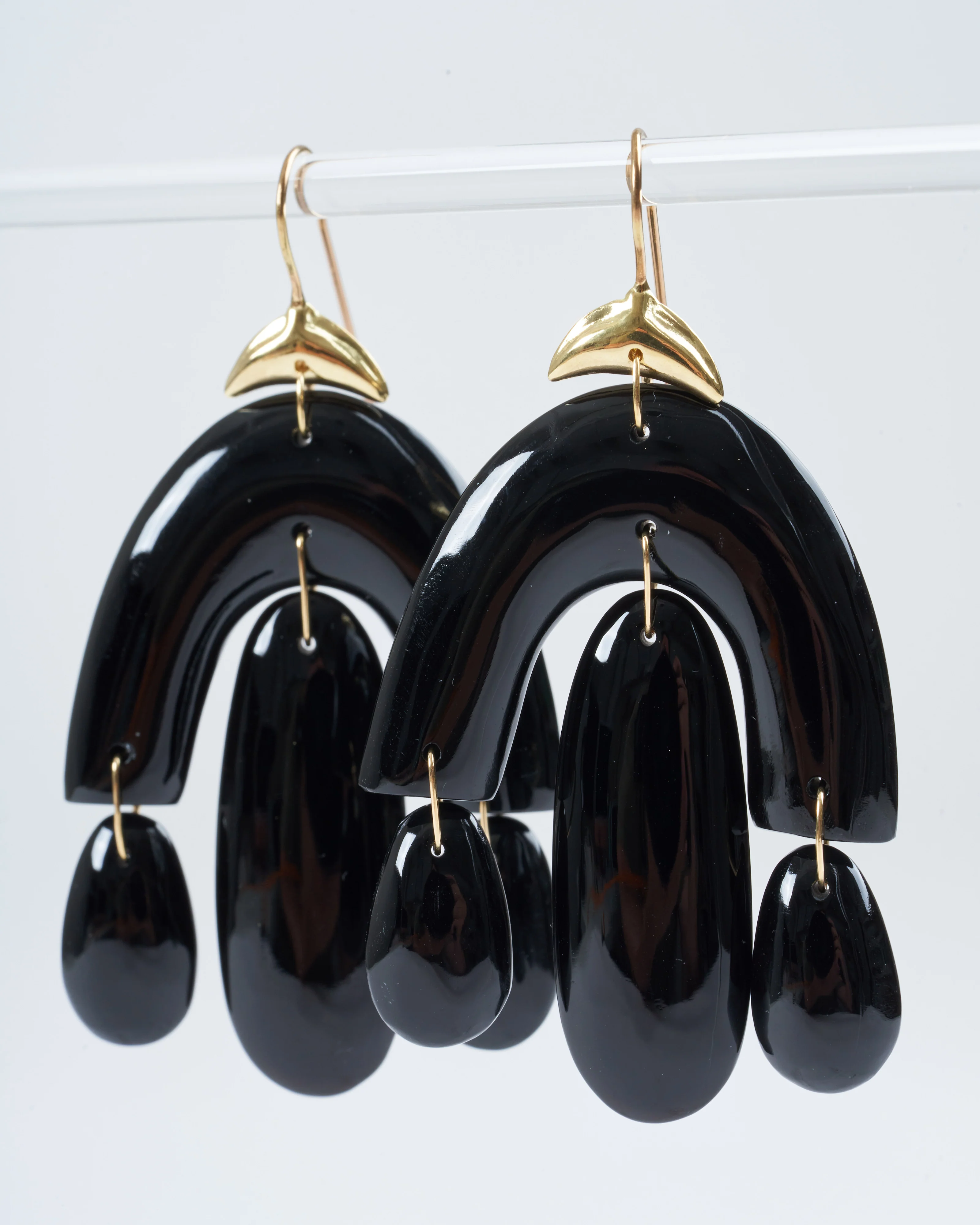 black onyx mini chandelier earrings - onyx - Image 2
