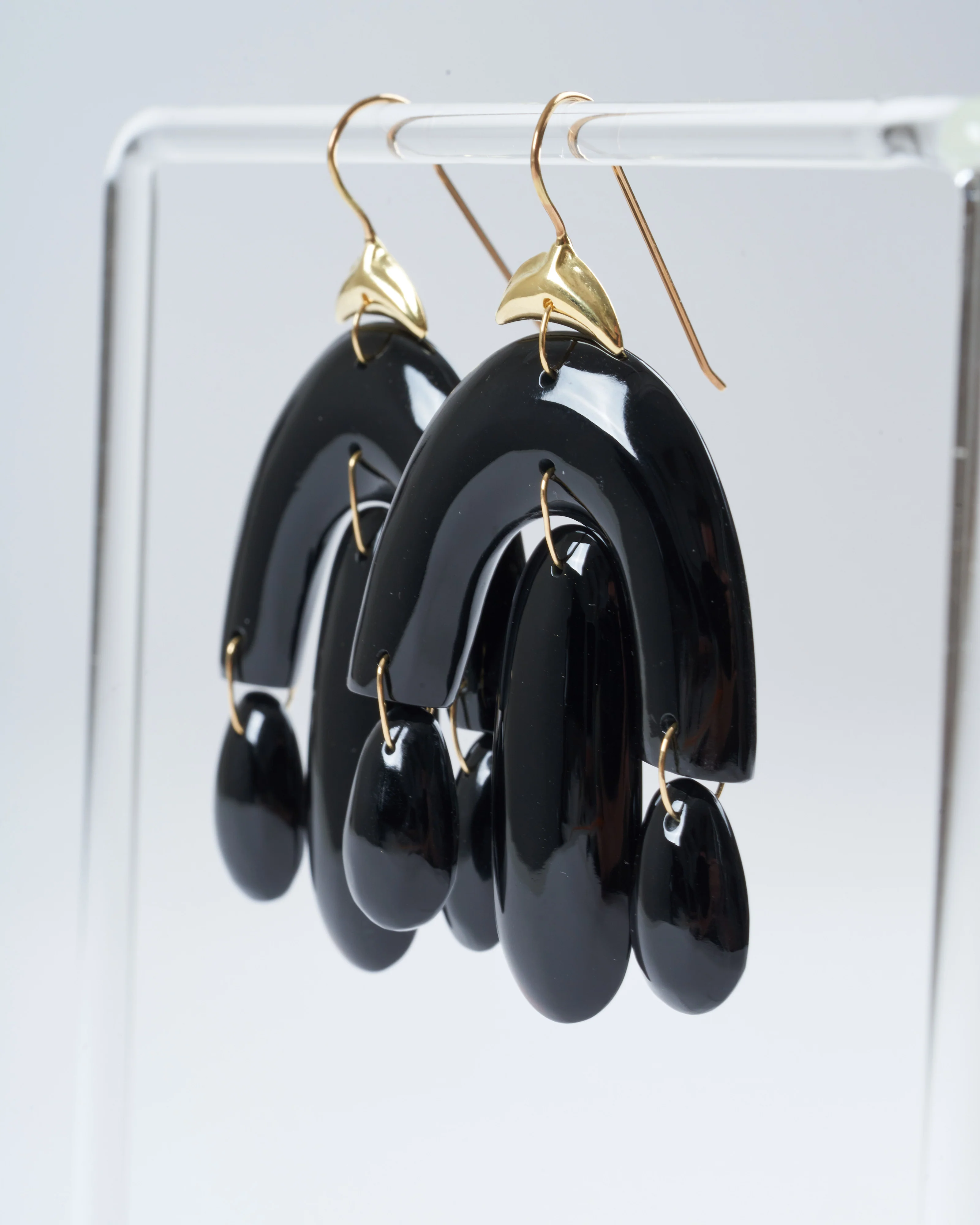 black onyx mini chandelier earrings - onyx - Image 4
