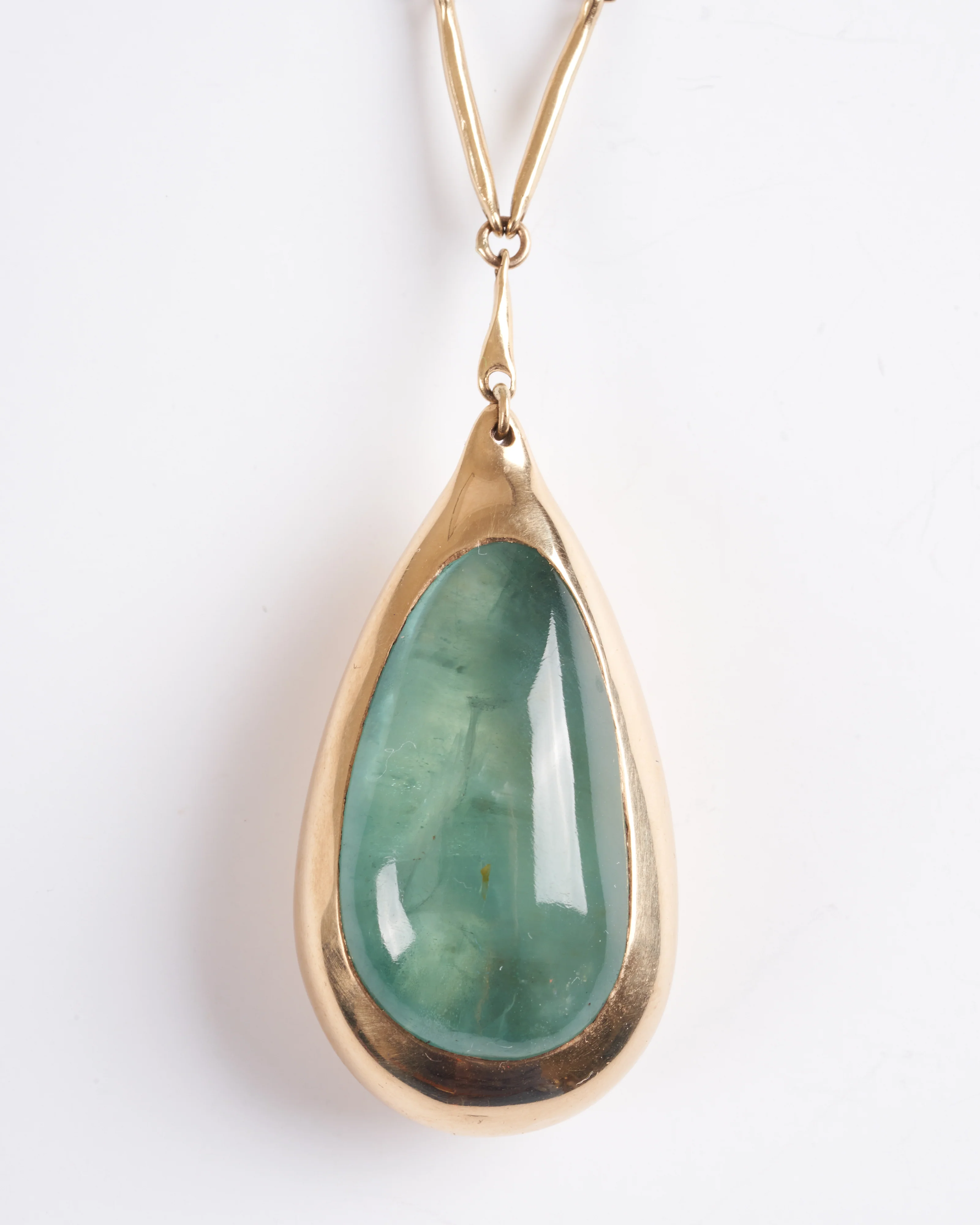 aquamarine cast line pendant necklace - green/gold - Image 2