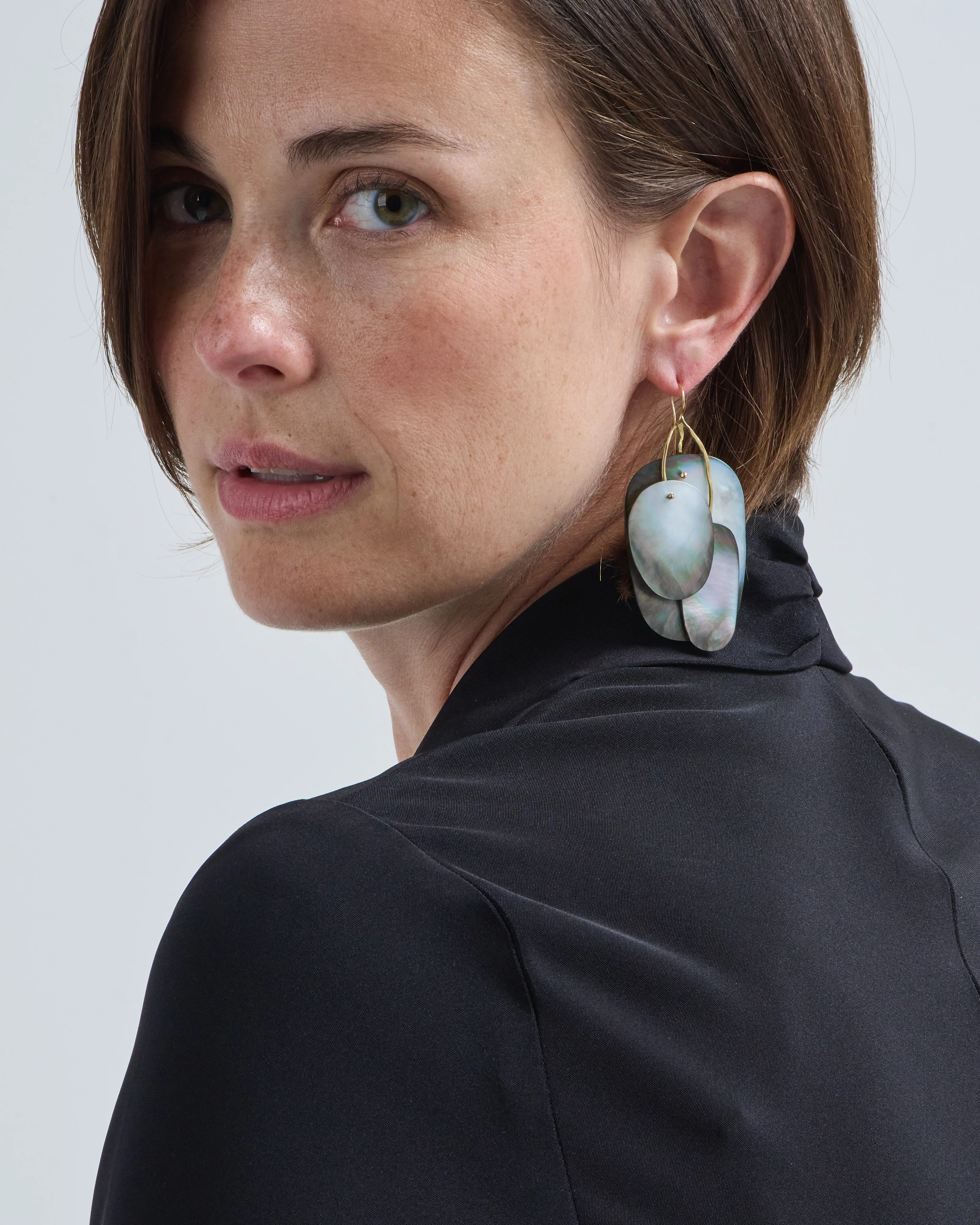 black mother of pearl mobile earrings - Image 11