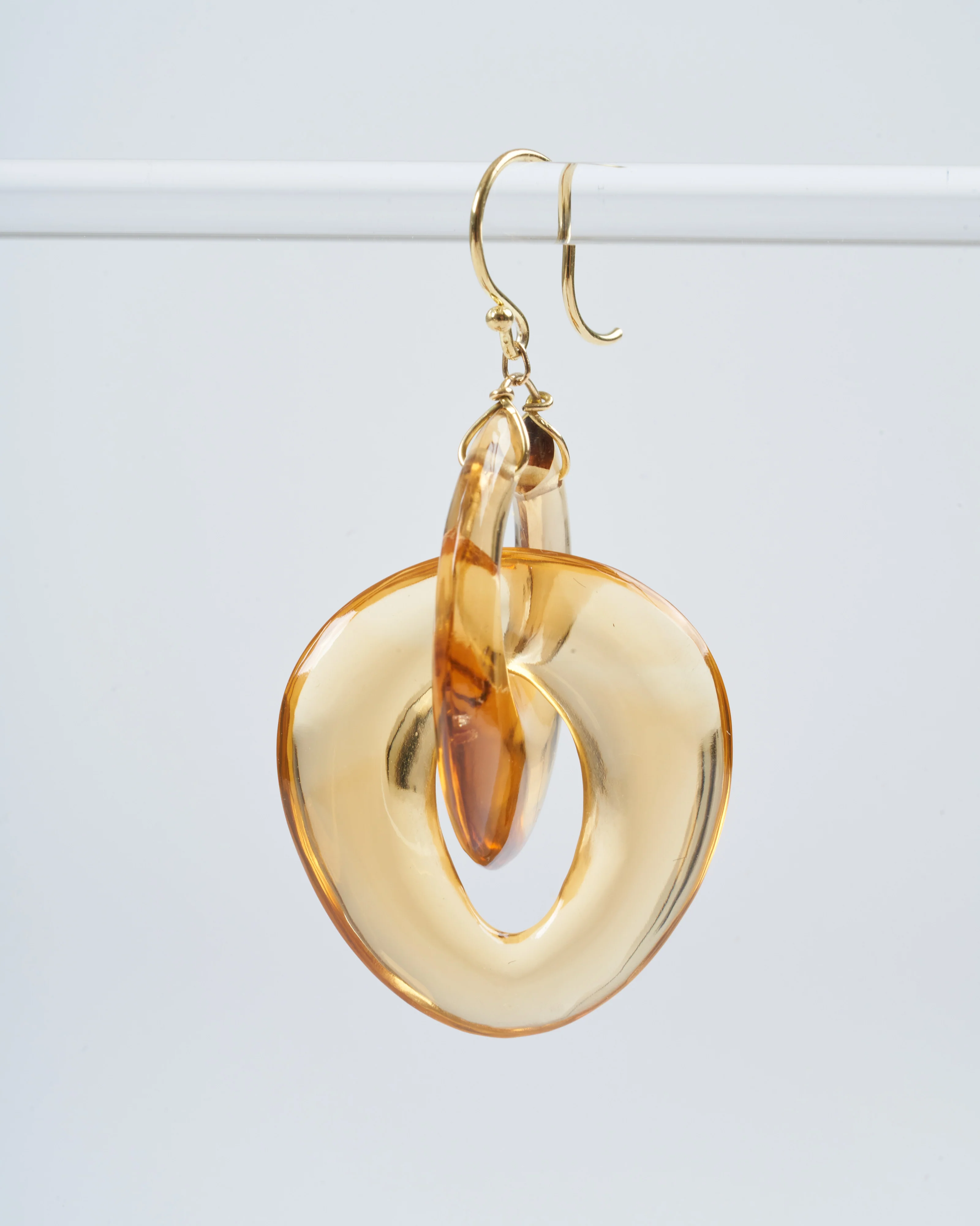 citrine cut stone peacock link earrings - citrine - Image 3