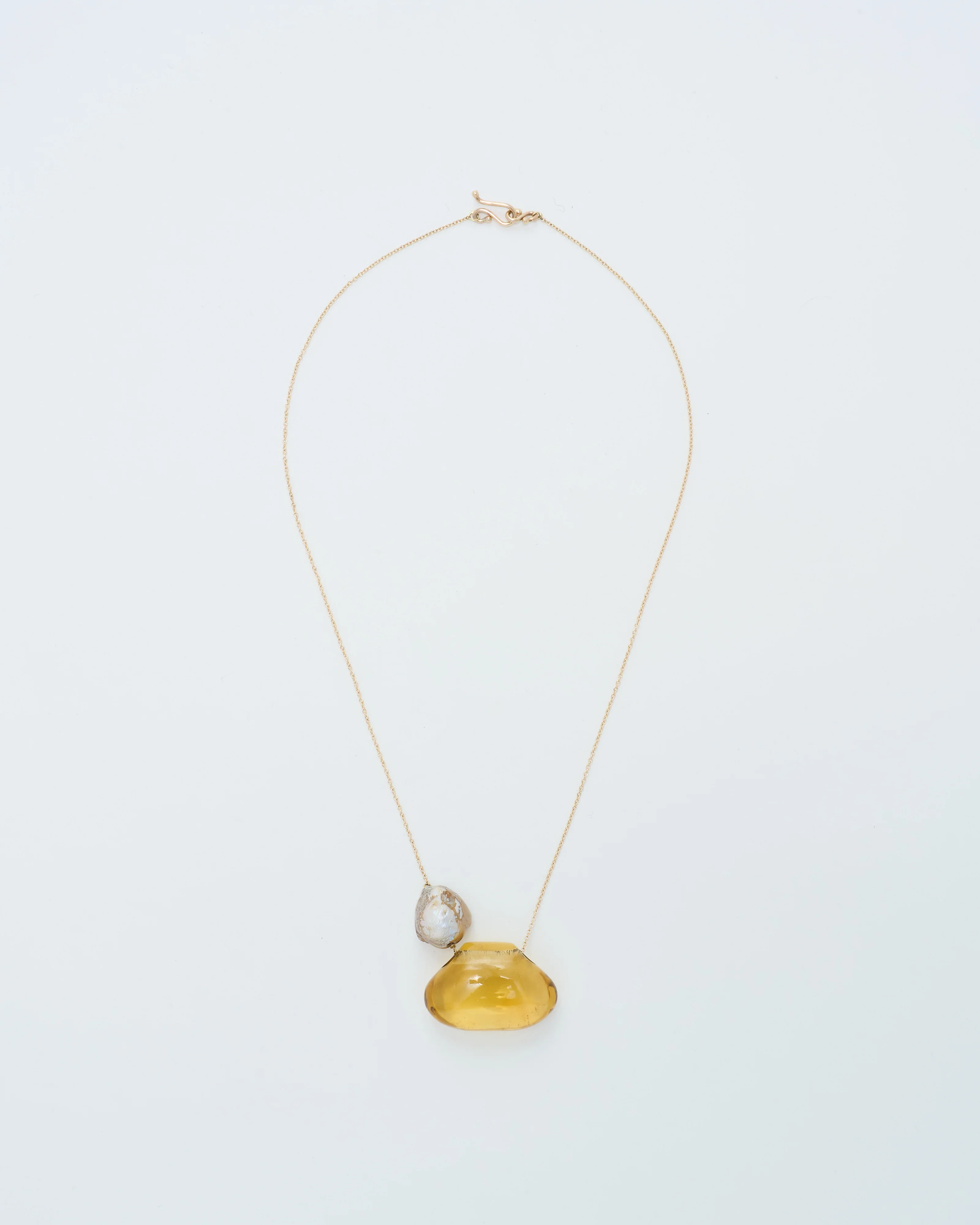 citrine tapiz bead and pearl necklace - Image 3
