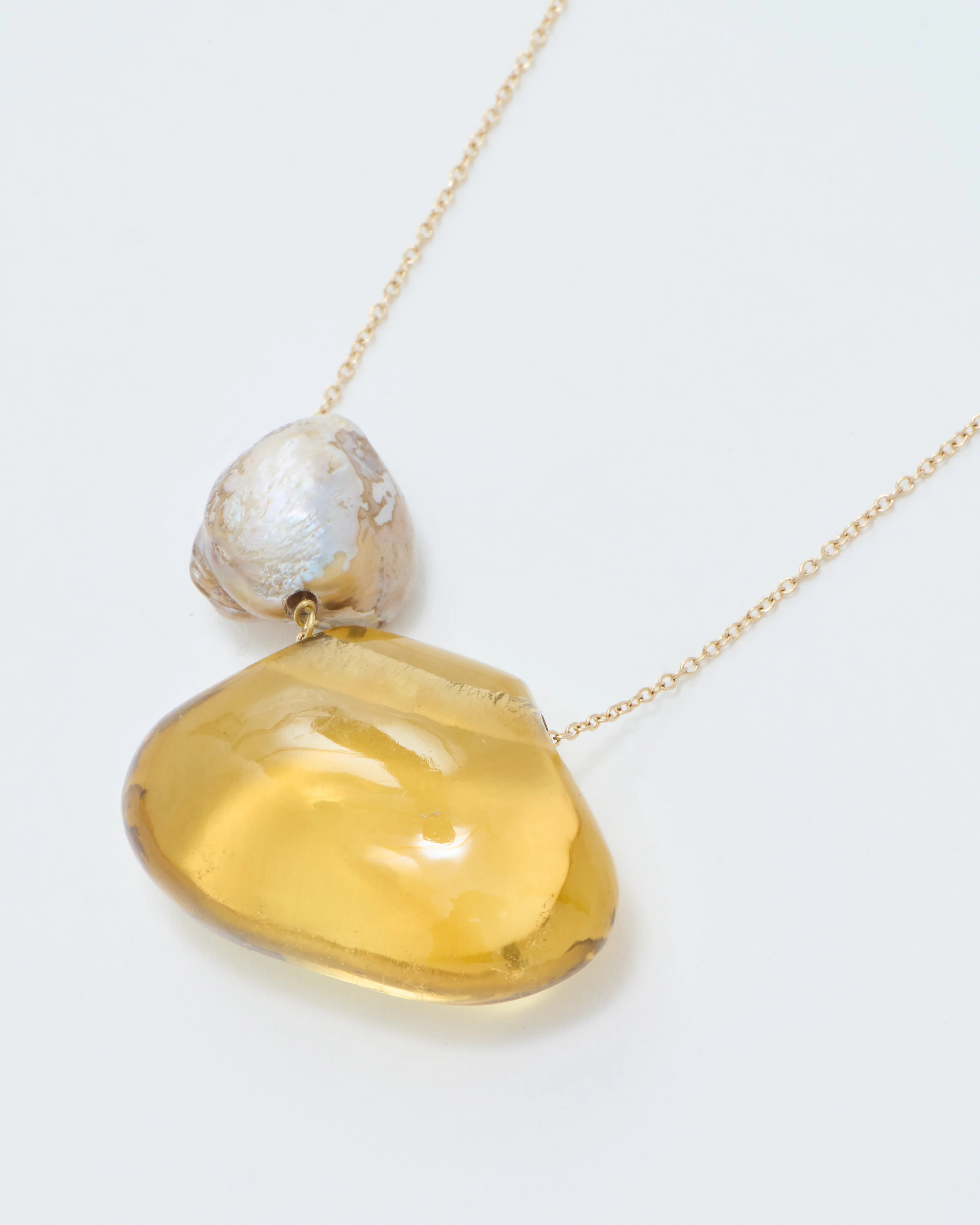 citrine tapiz bead and pearl necklace - Image 5