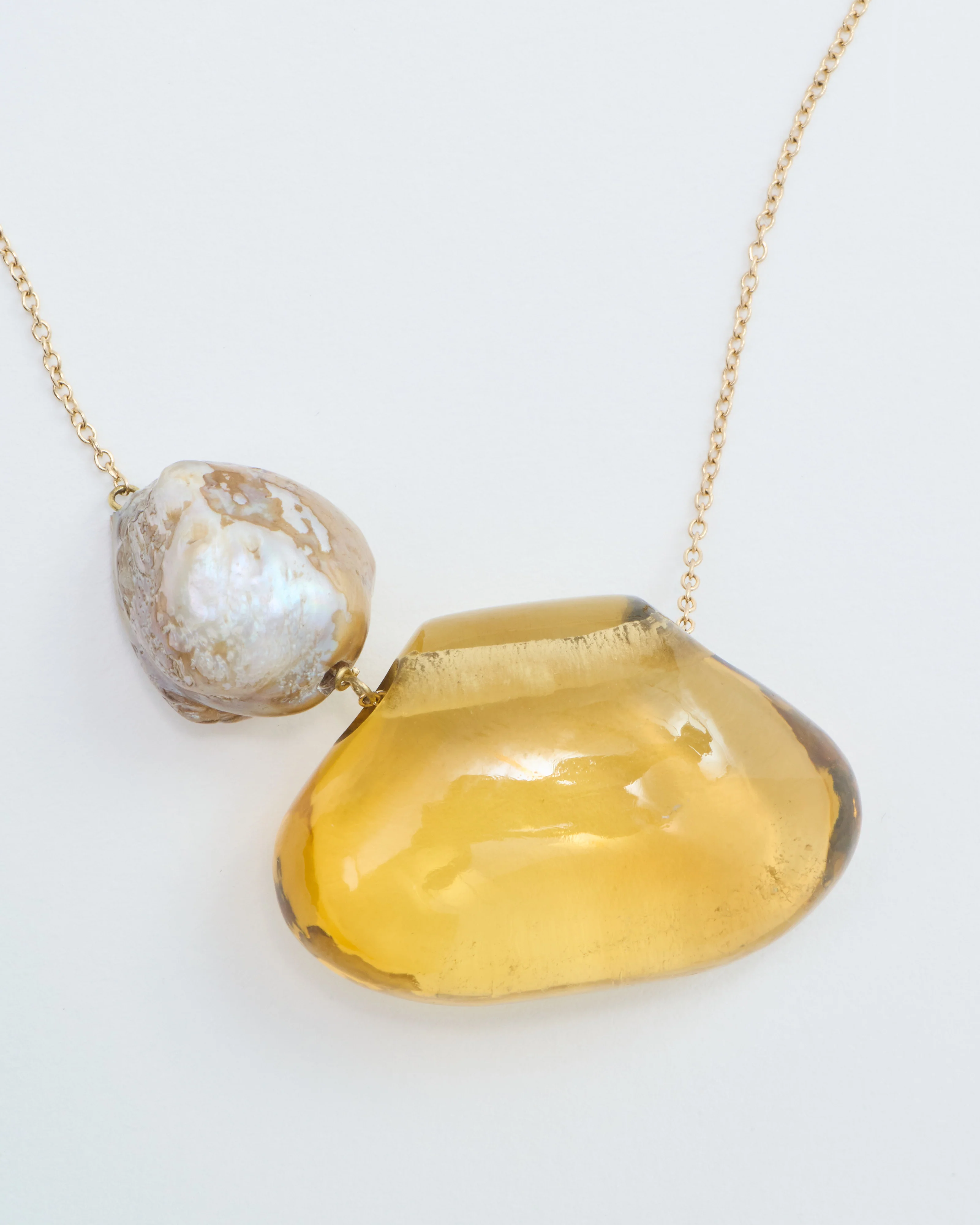 citrine tapiz bead and pearl necklace - Image 6