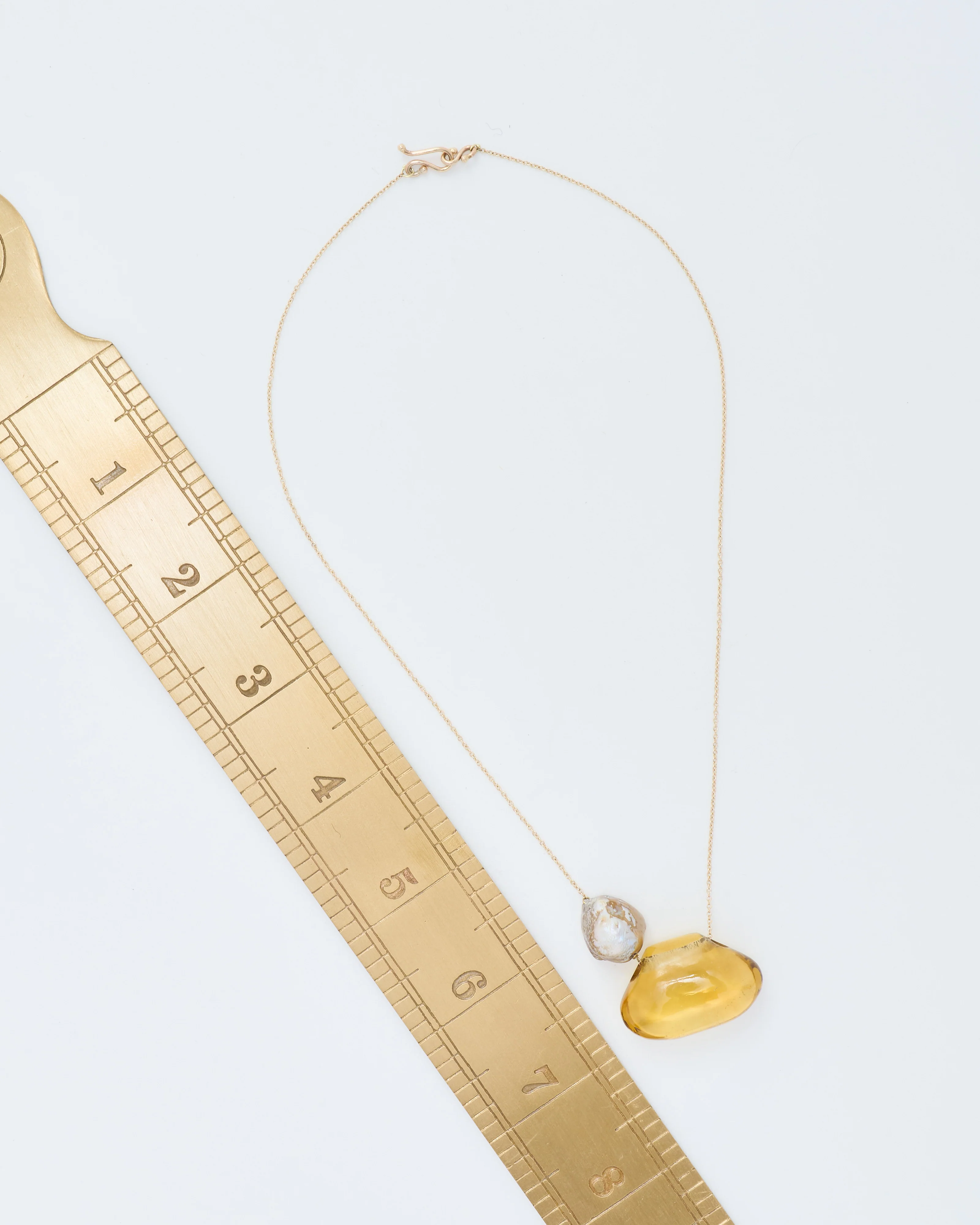citrine tapiz bead and pearl necklace - Image 8