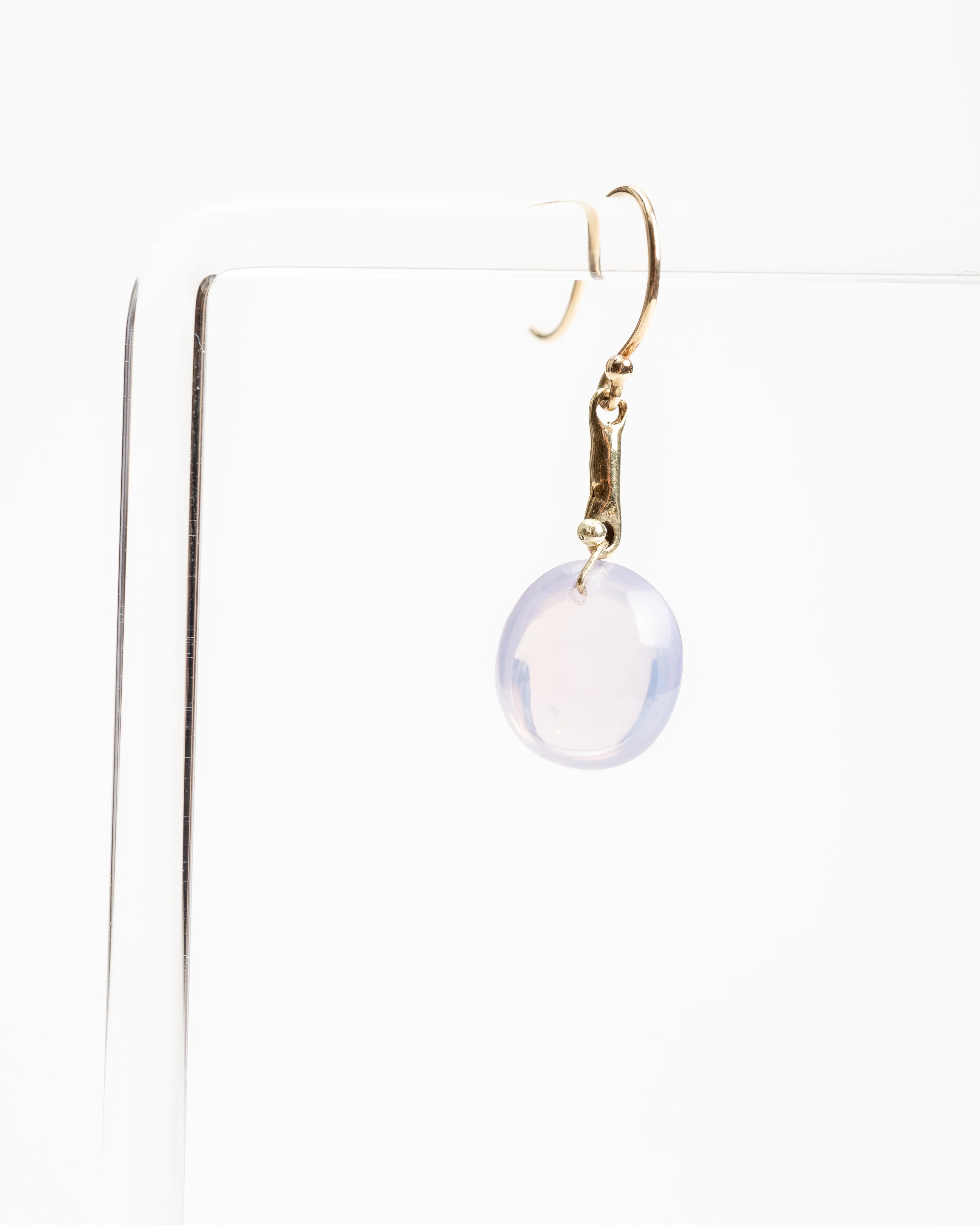 gold cast line earring - lilac quartz berry - Image 2