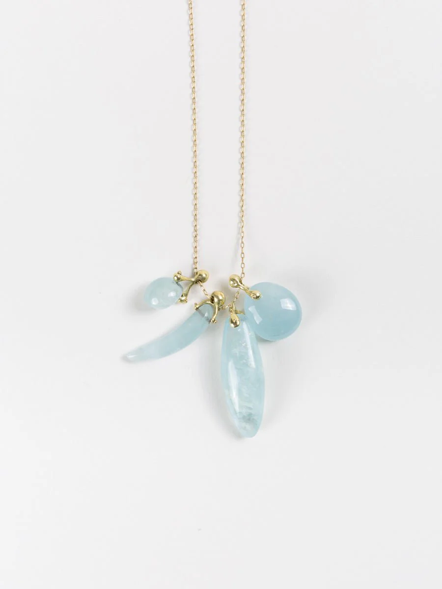 aquamarine charm necklace - Image 2