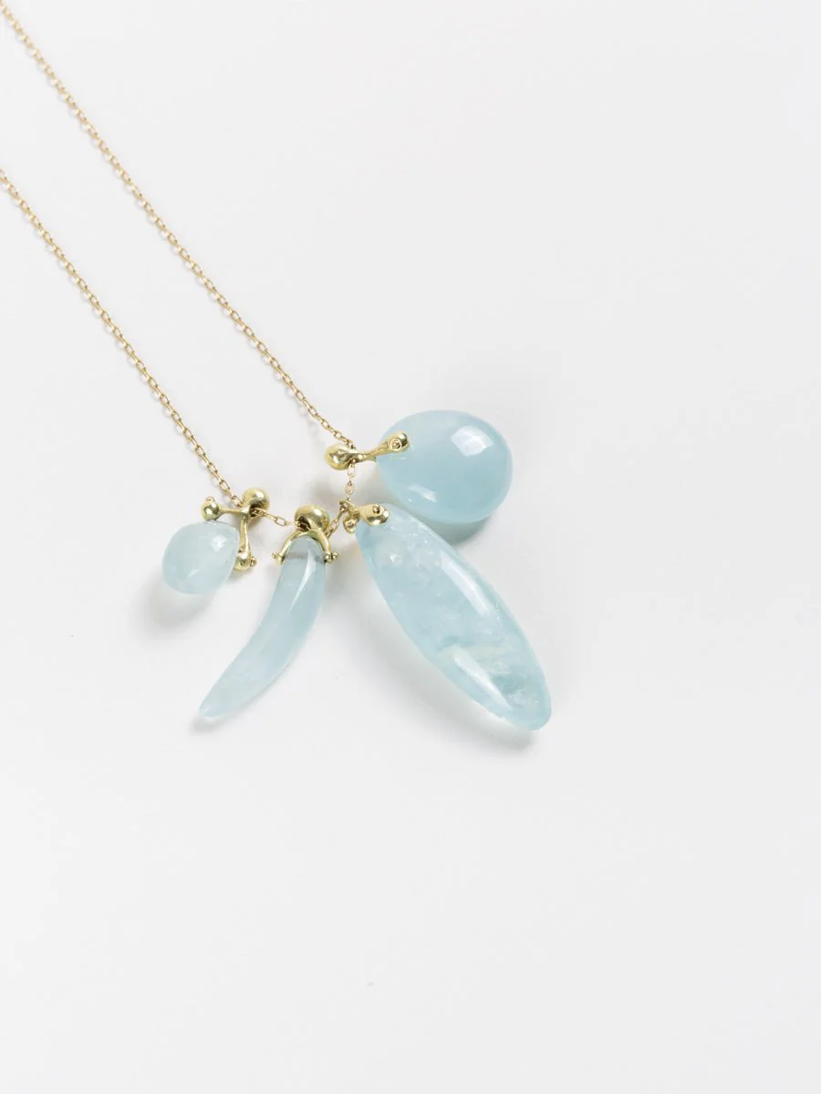 aquamarine charm necklace - Image 3