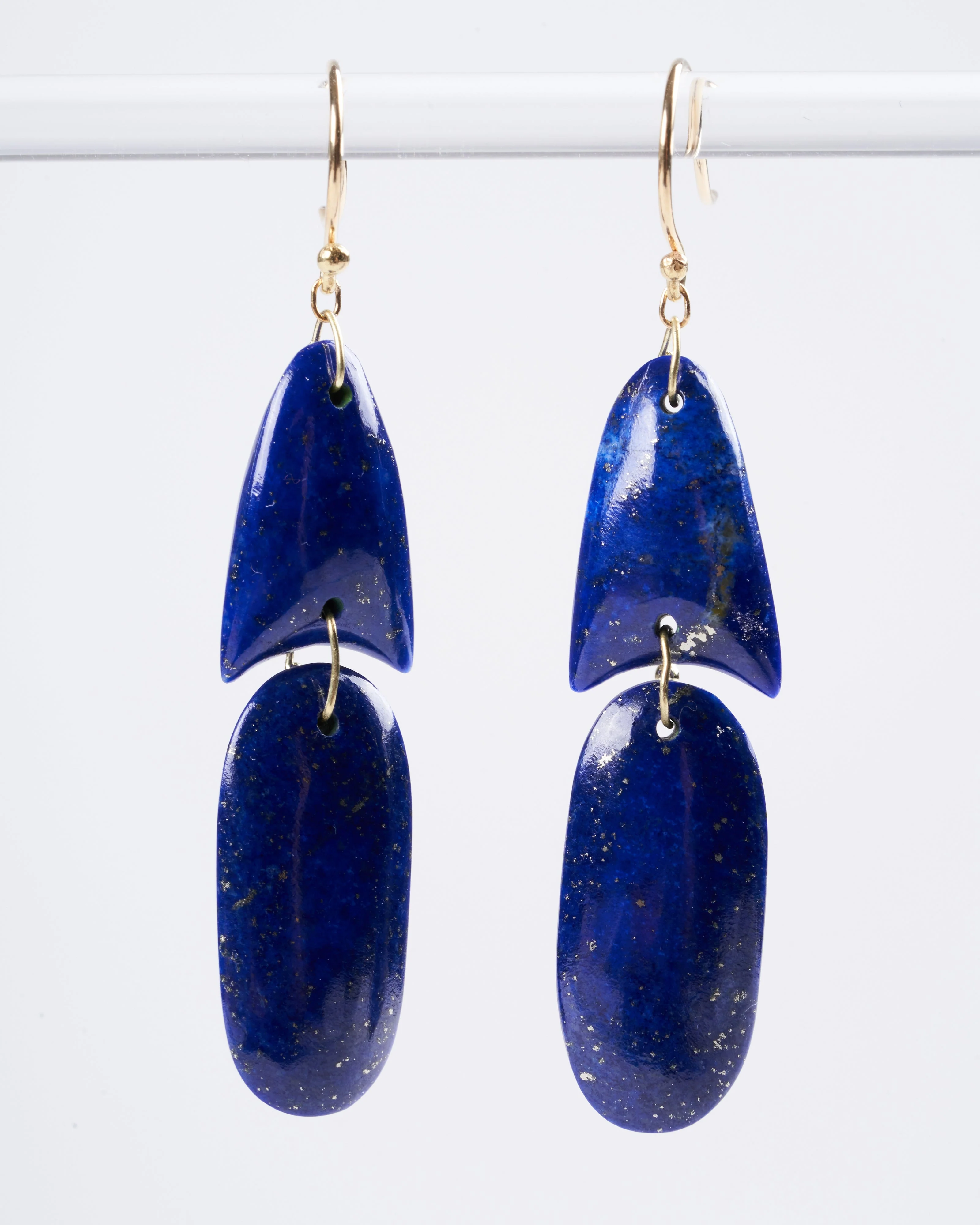 handcut arrowhead earrings lapis - blue - Image 2
