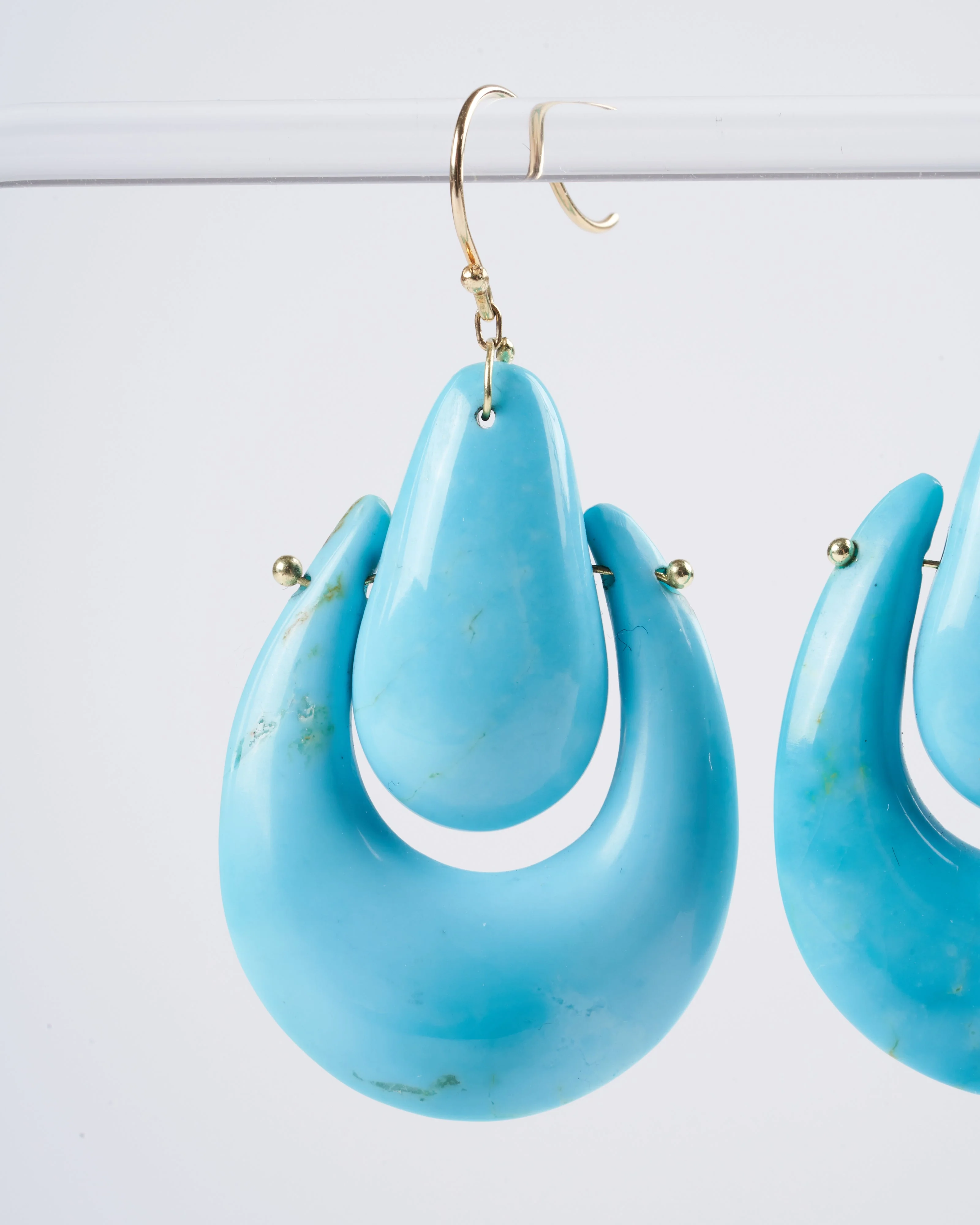 handcut o'keeffe turquoise earrings - blue - Image 3