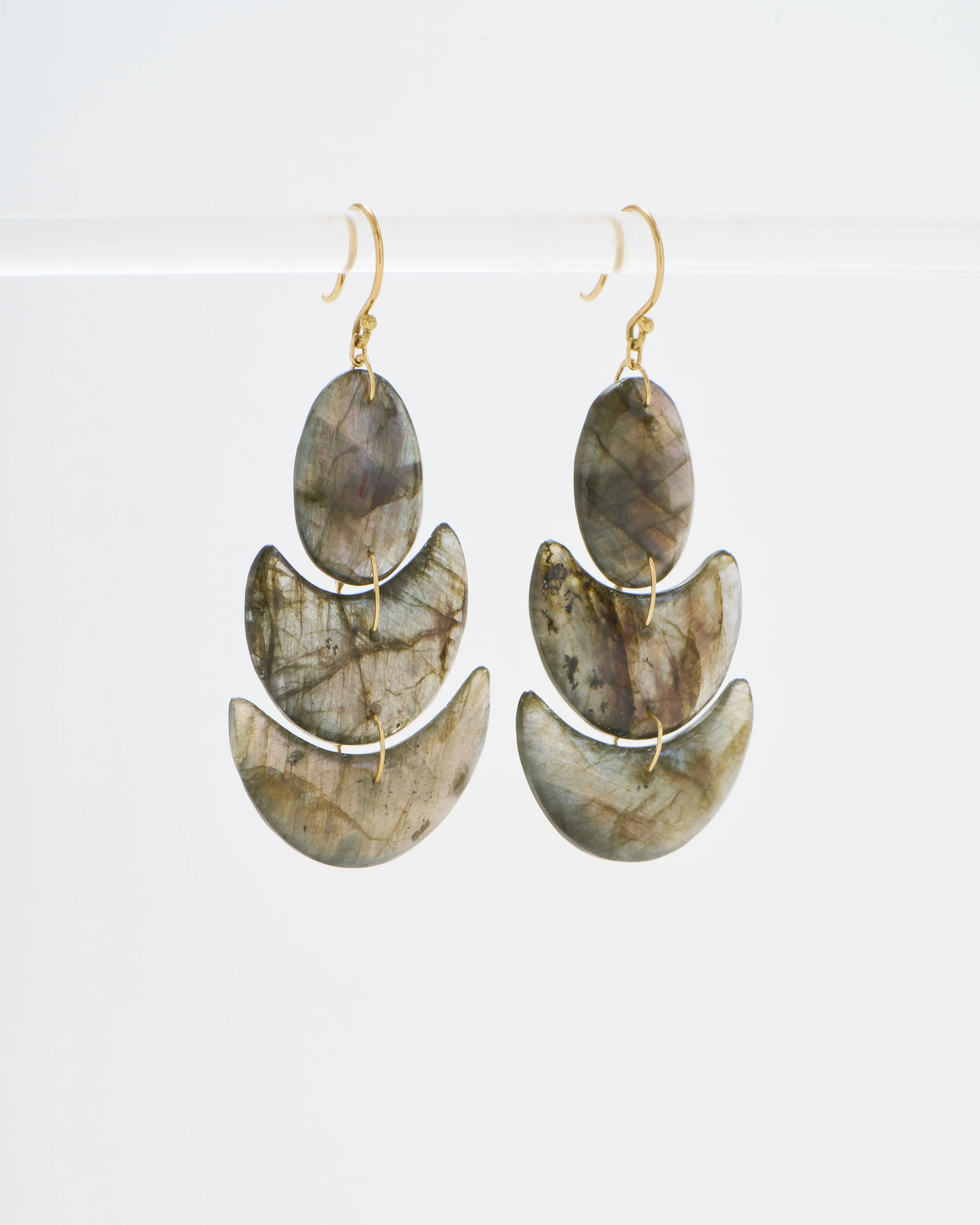 labradorite lotus earring - Image 2