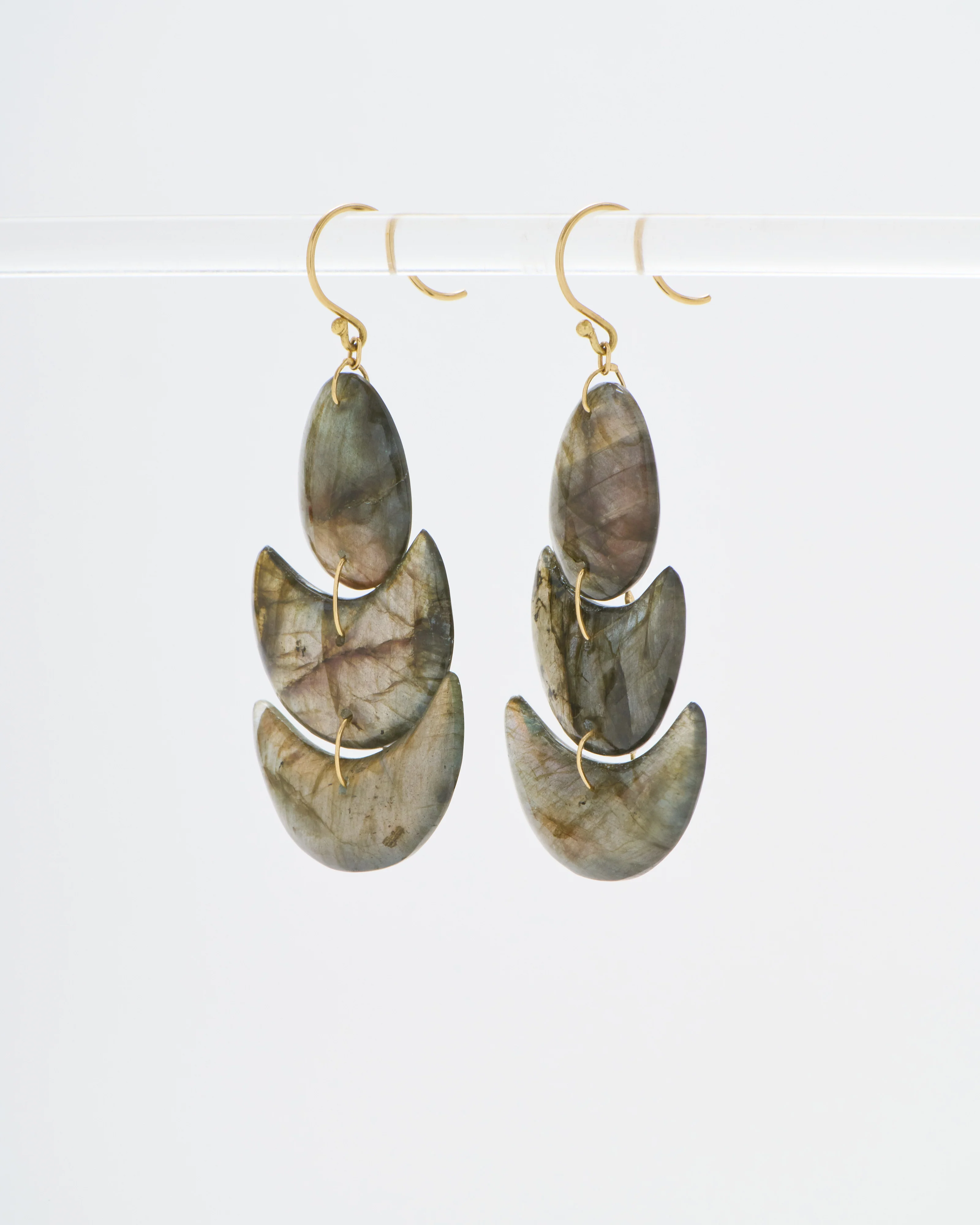 labradorite lotus earring - Image 3