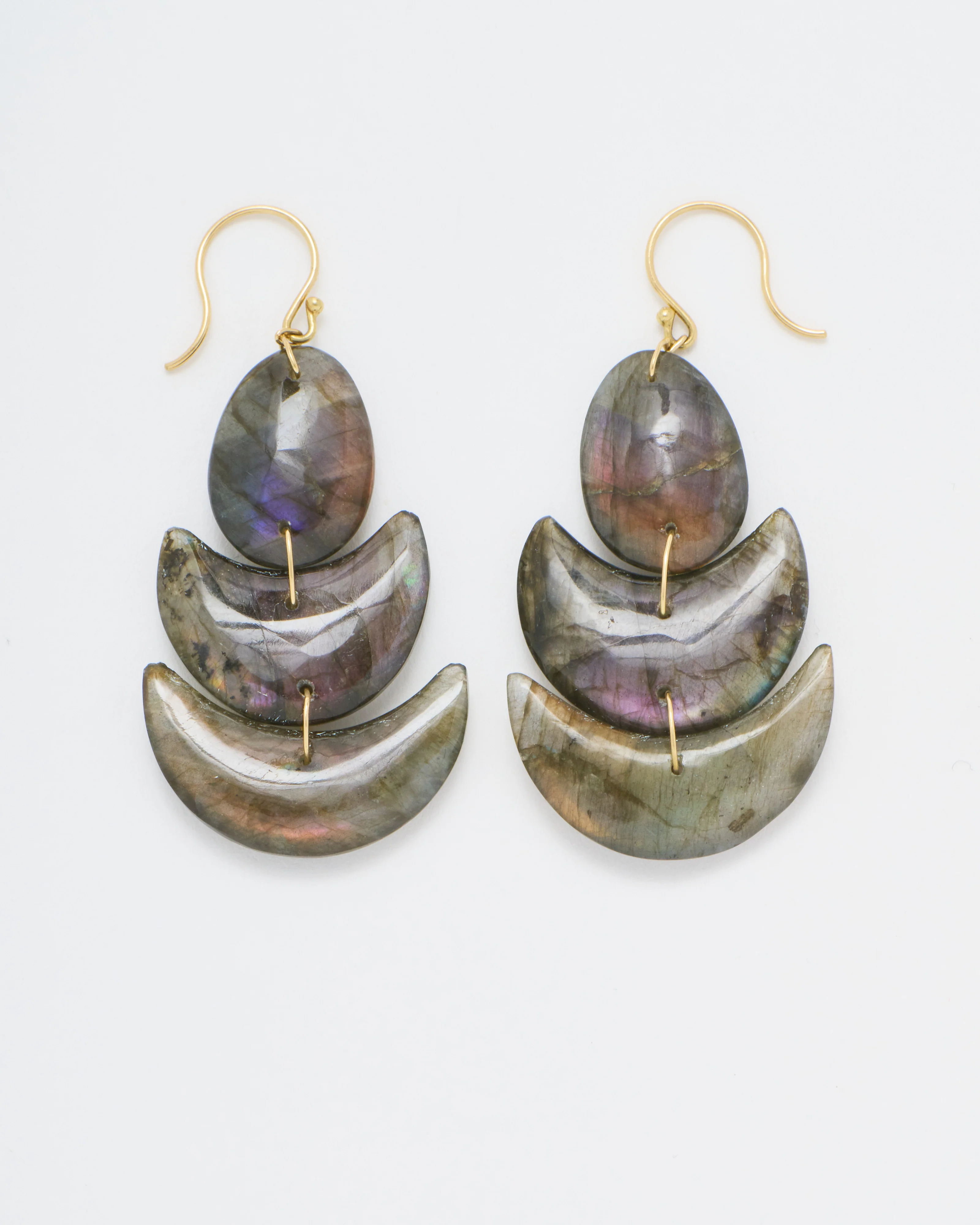 labradorite lotus earring - Image 4