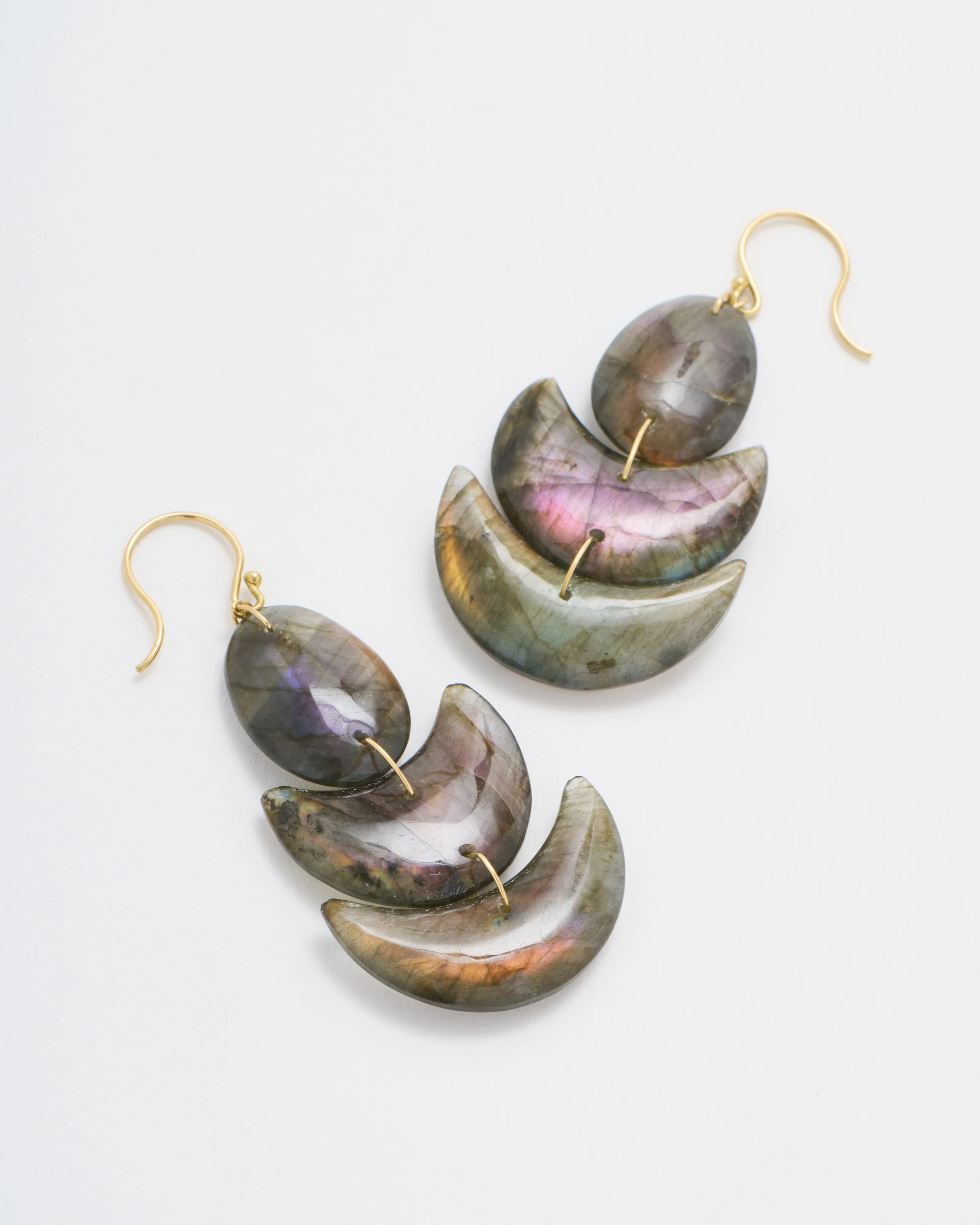 labradorite lotus earring - Image 5