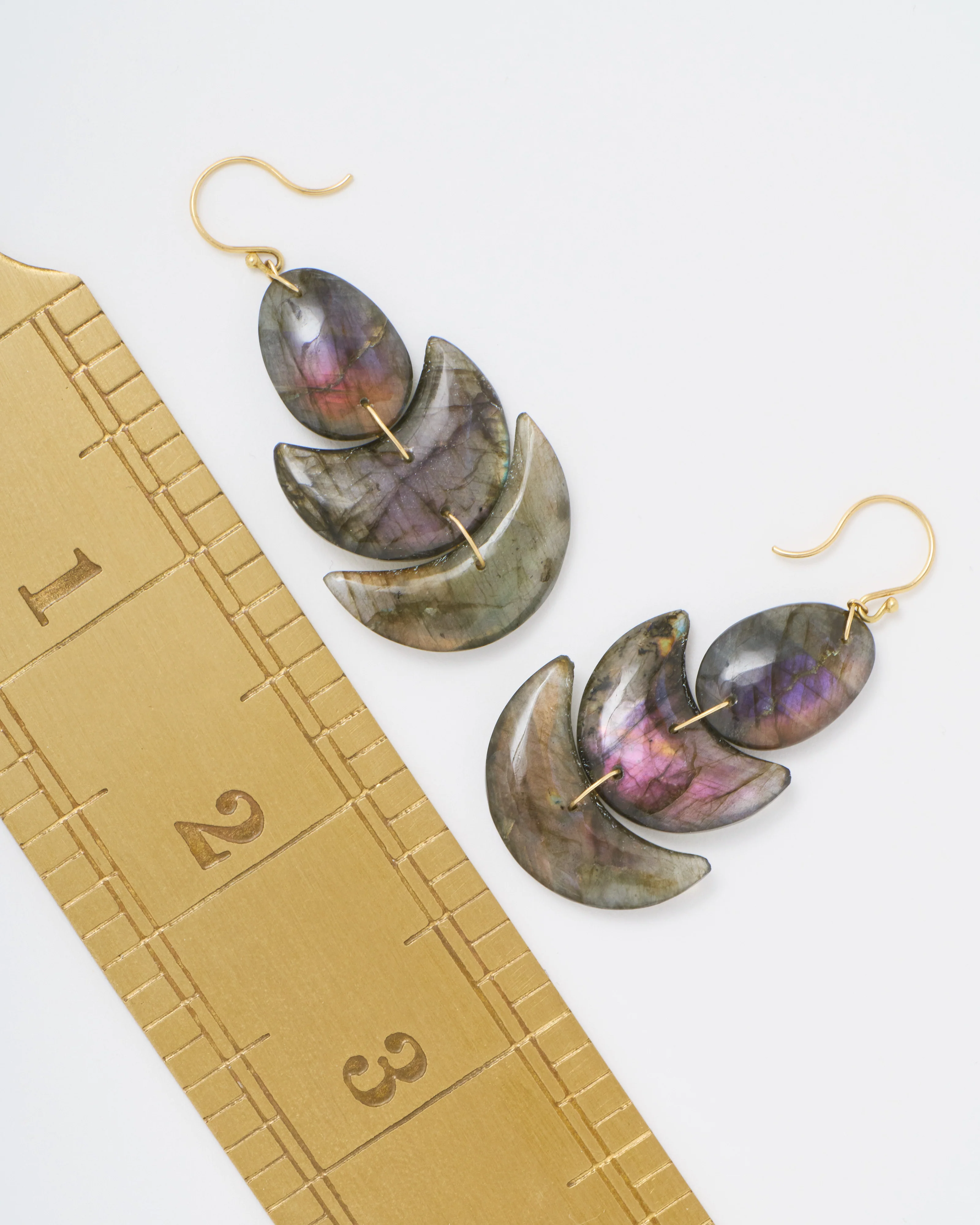 labradorite lotus earring - Image 6