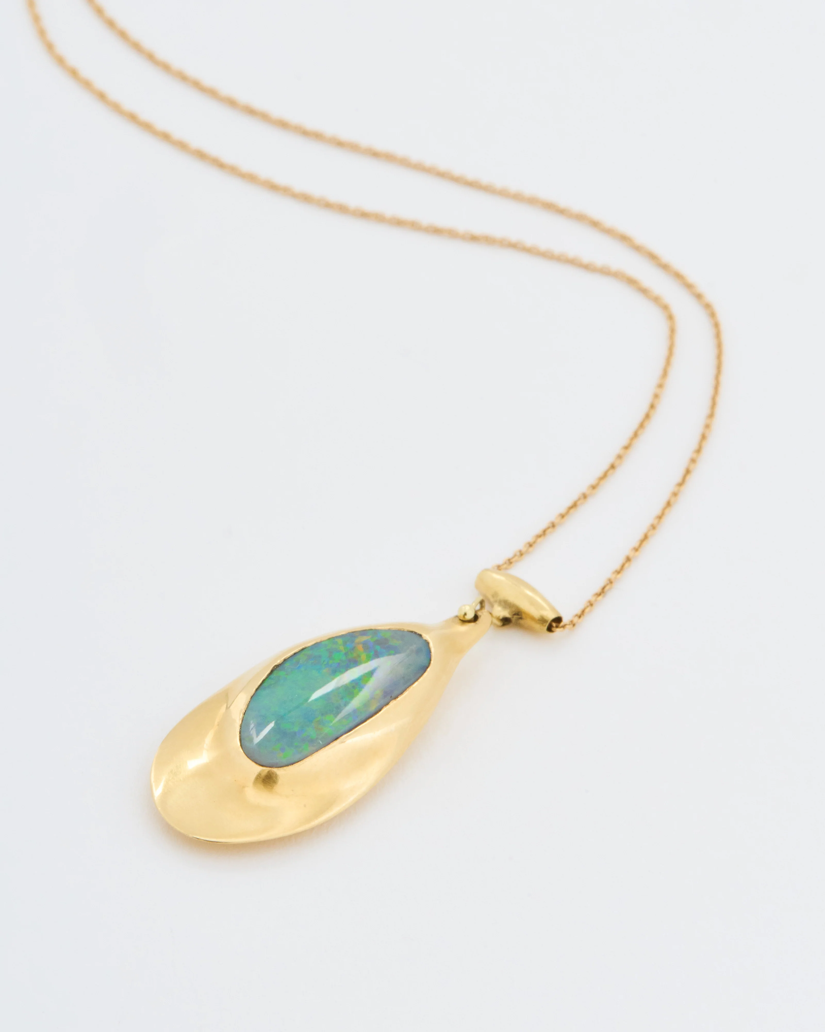opal 18k holder bead pendant necklace - Image 3
