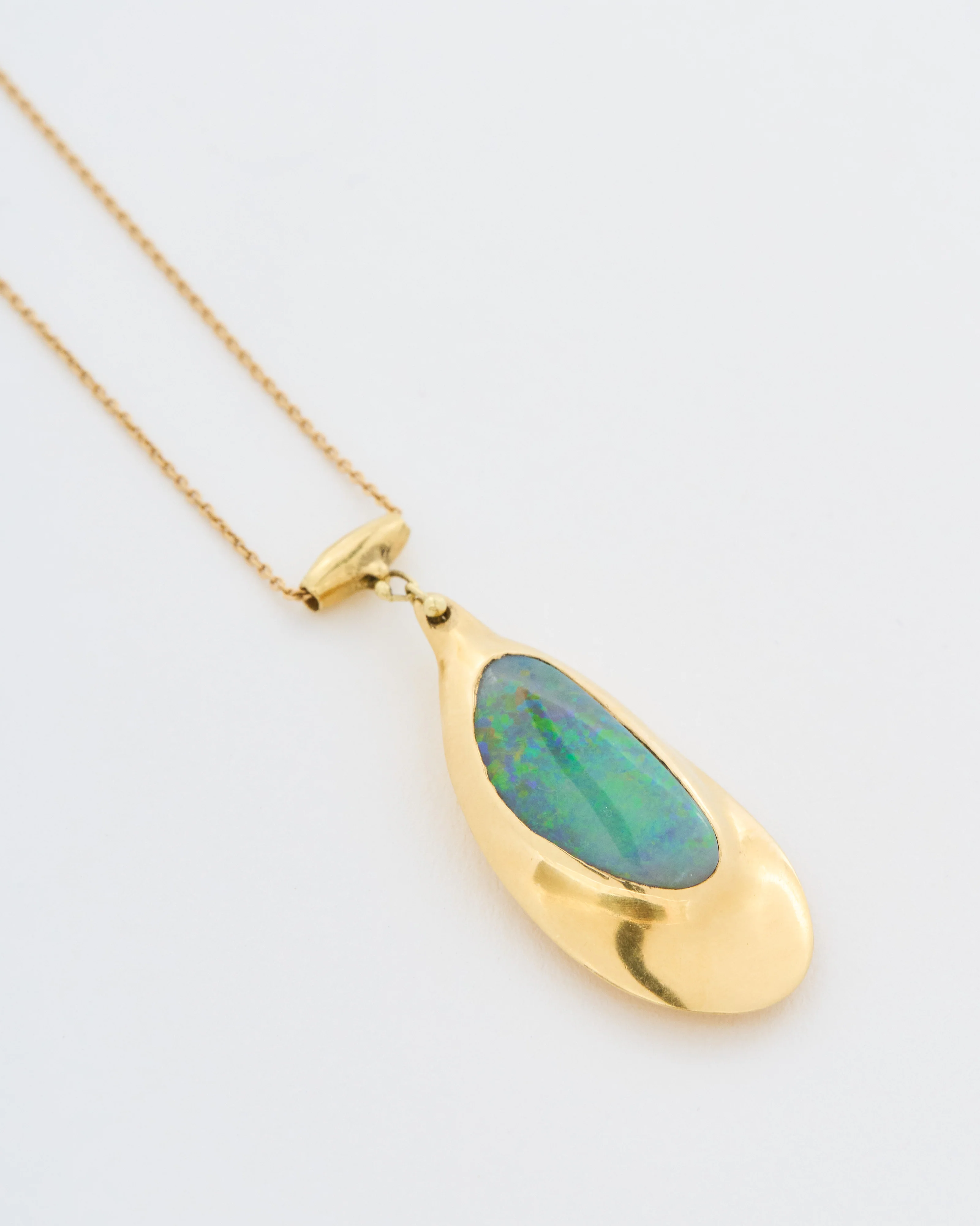 opal 18k holder bead pendant necklace - Image 4