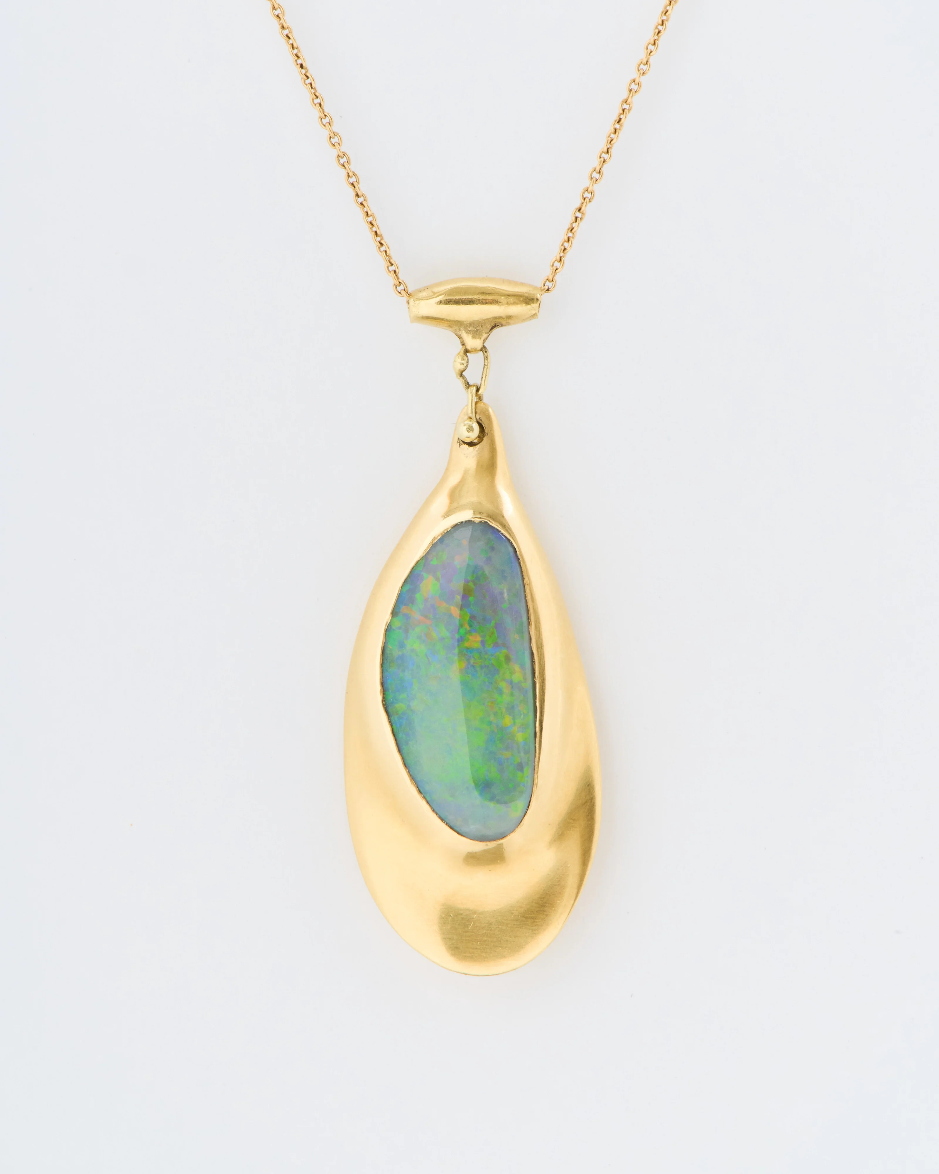 opal 18k holder bead pendant necklace - Image 5