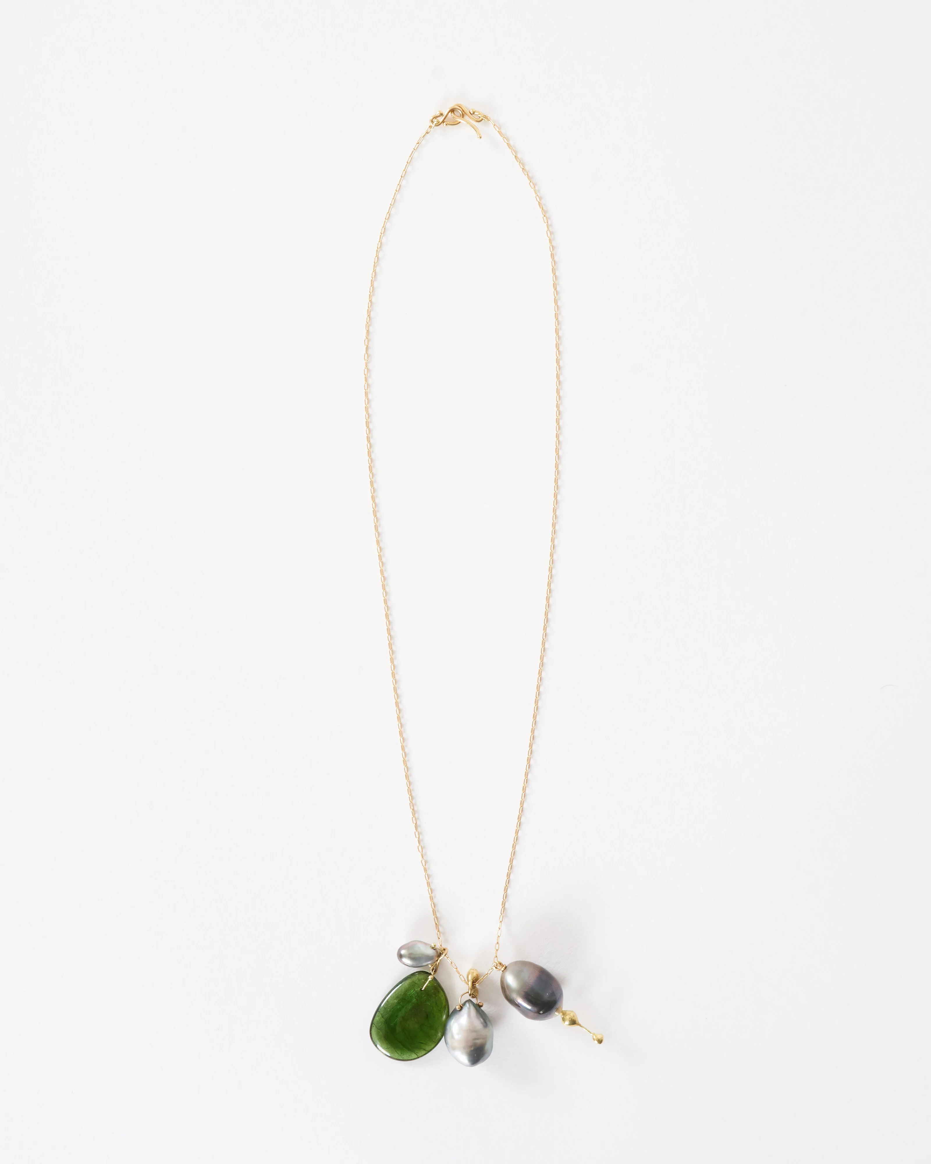 pearl and tourmaline charm necklace - Image 3