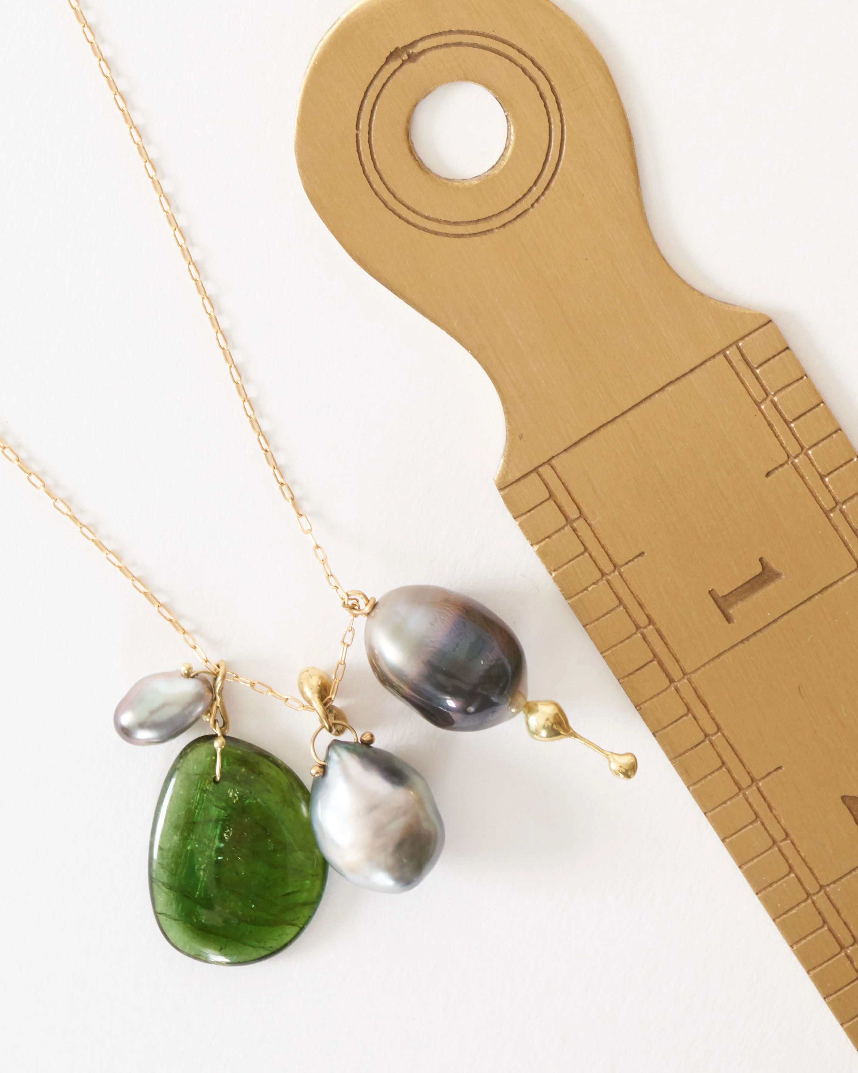 pearl and tourmaline charm necklace - Image 4