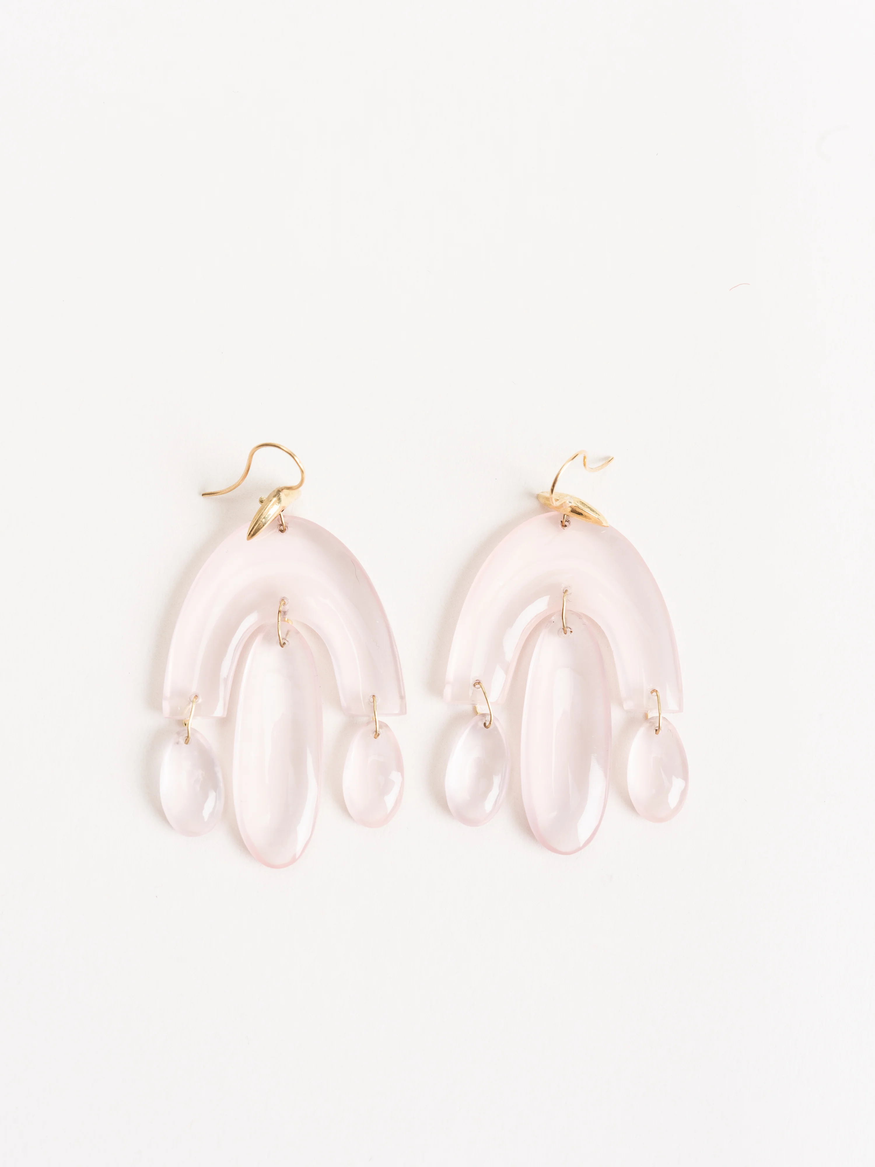 rose quartz mini chandelier earring