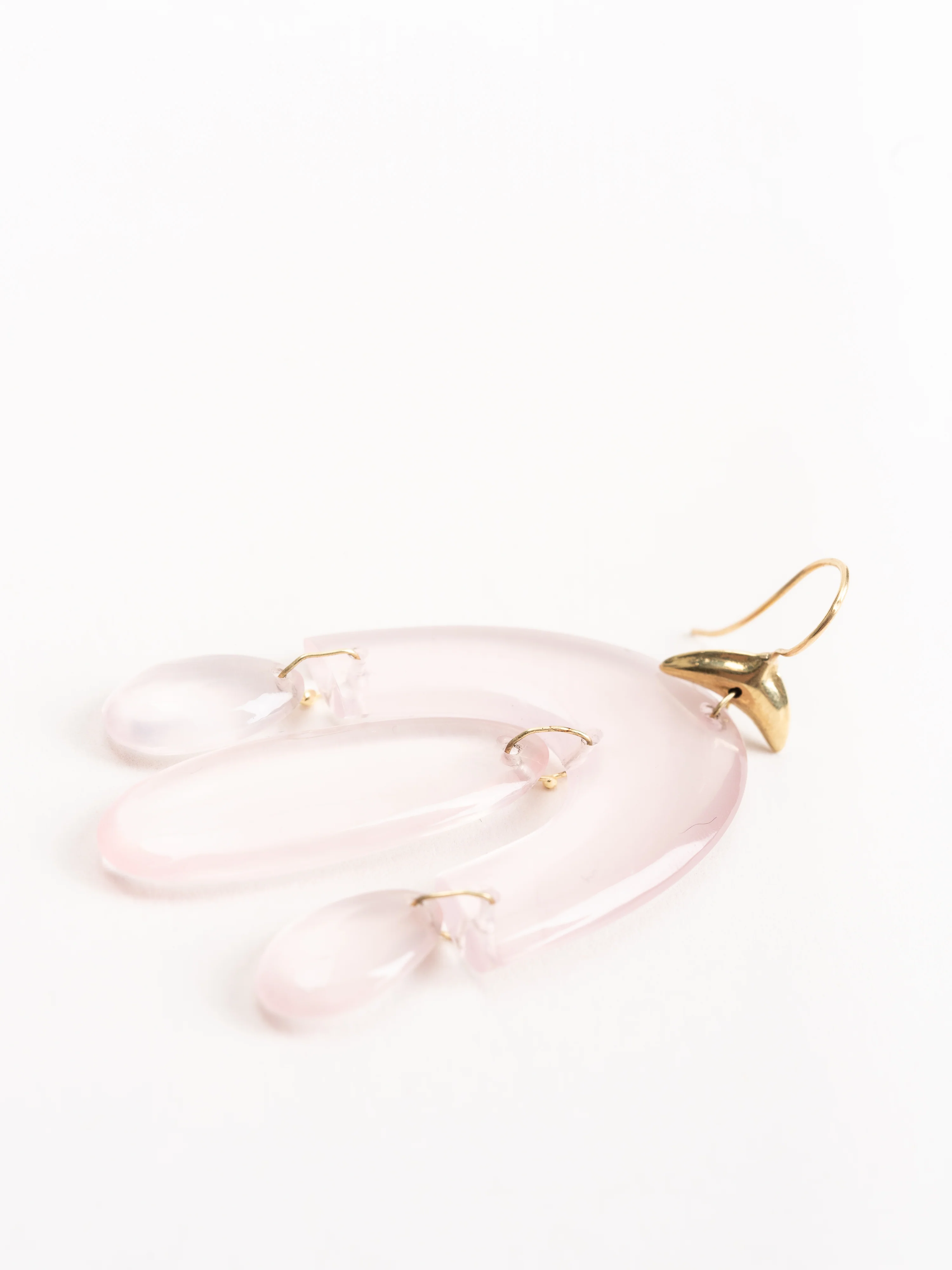 rose quartz mini chandelier earring - Image 2
