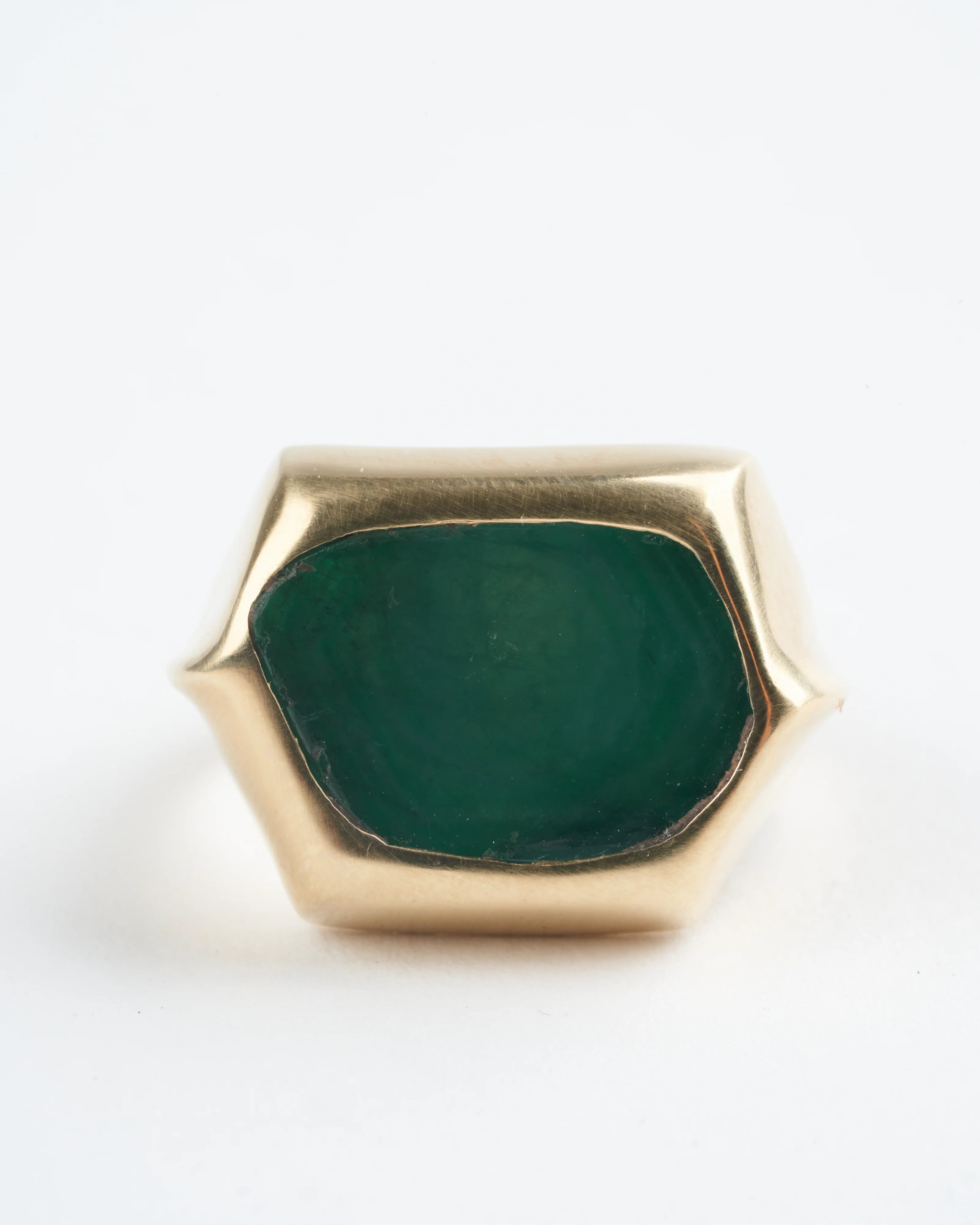 rough cut emerald ring - green/gold - Image 2