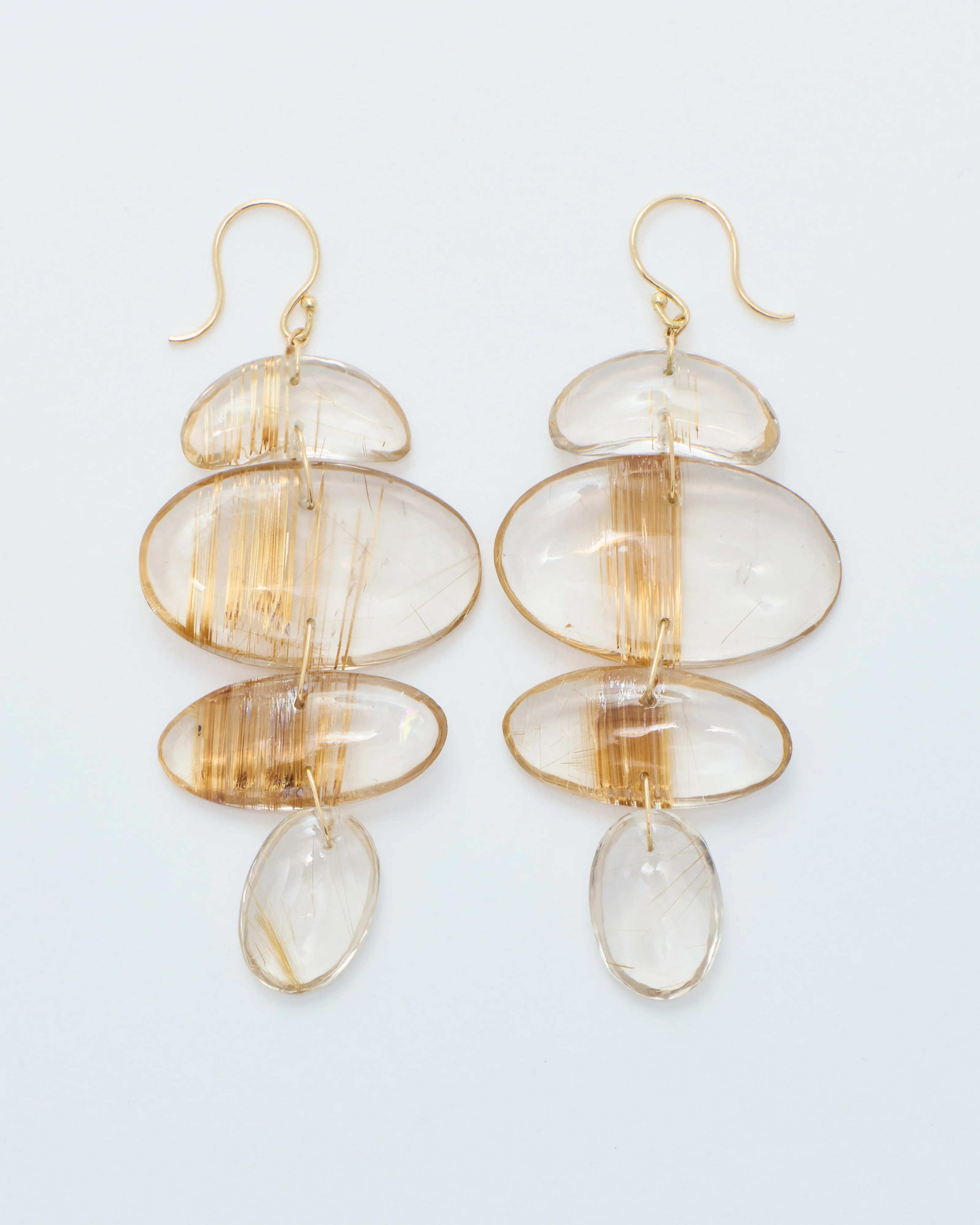 rutilated quartz oval totem earrings - Image 3